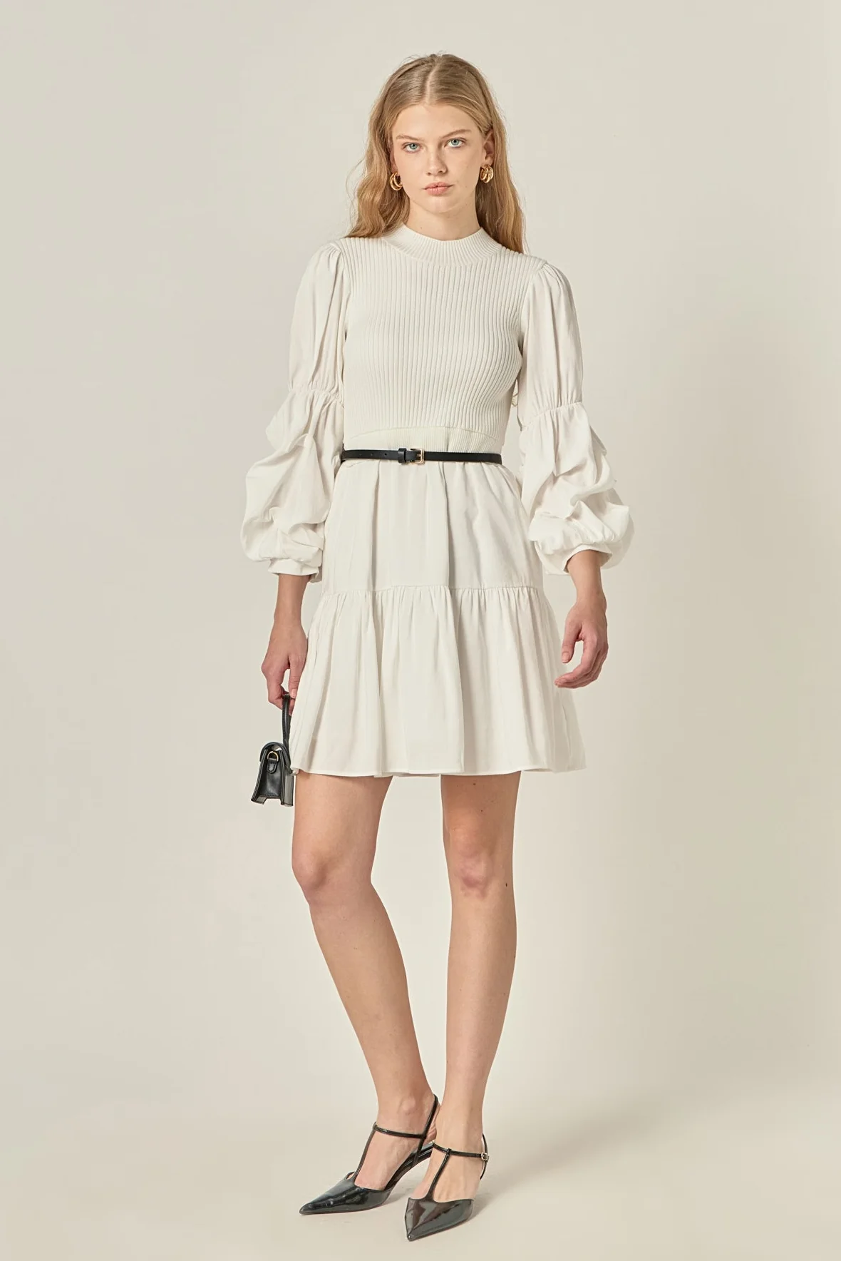 Mixed Media Mini Dress - Image 5