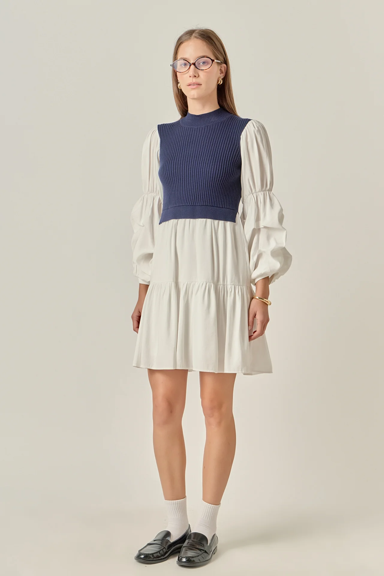 Mixed Media Mini Dress - Image 6