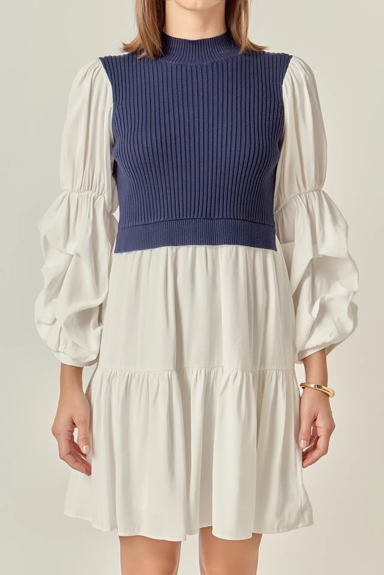 Mixed Media Mini Dress - Image 7