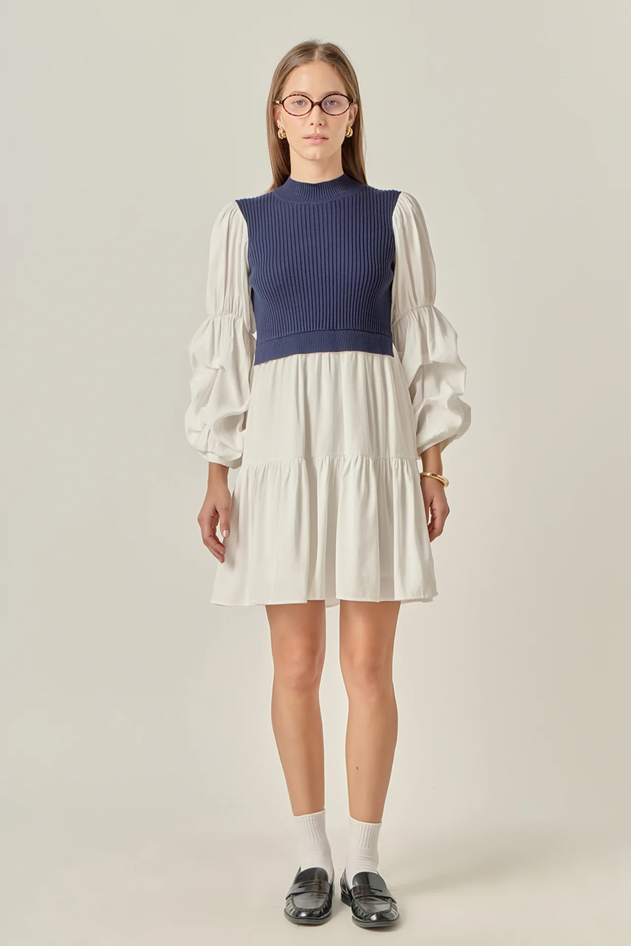 Mixed Media Mini Dress - Image 8