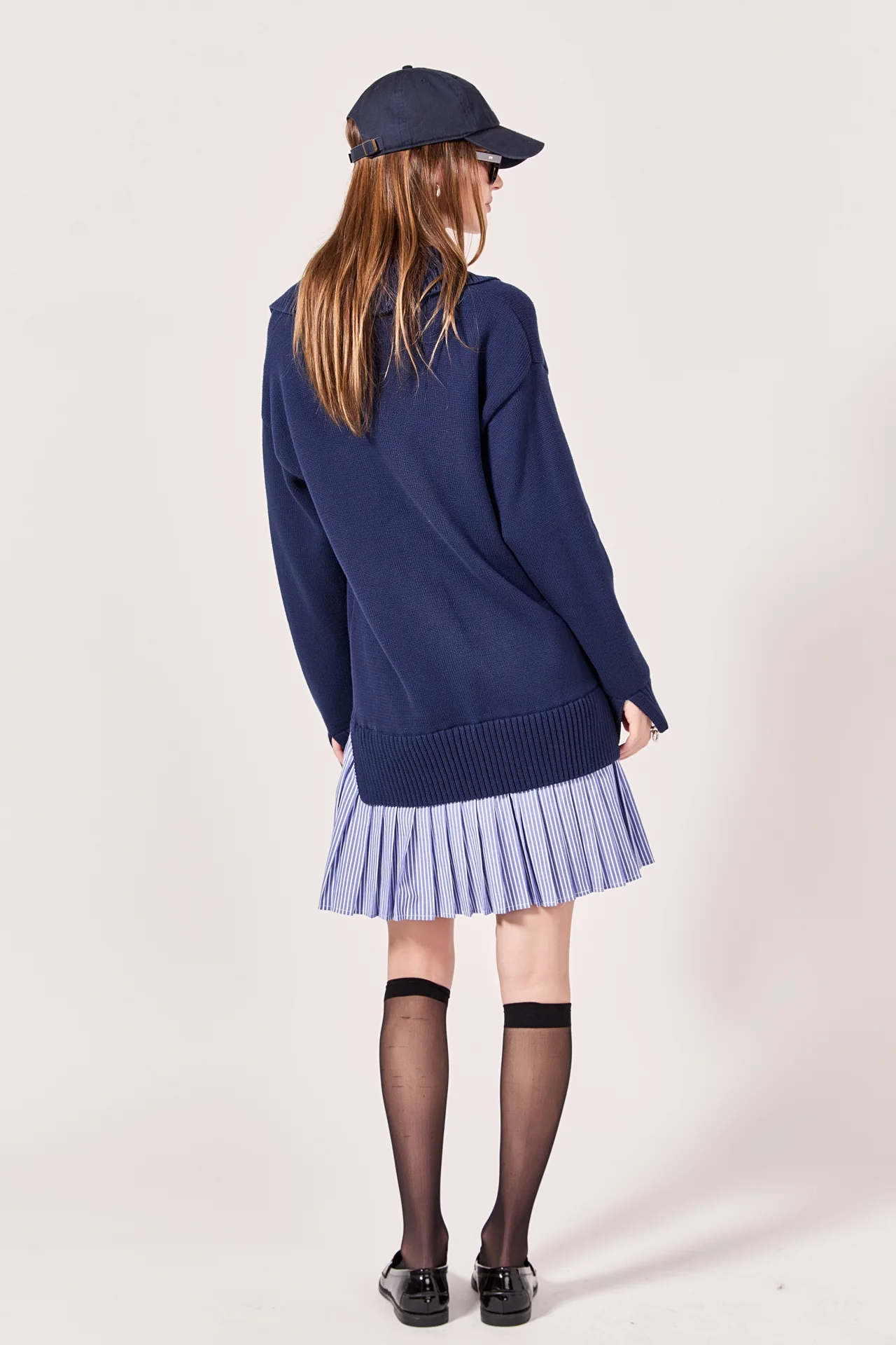 Mixed Media Pleated Mini Dress - Image 4