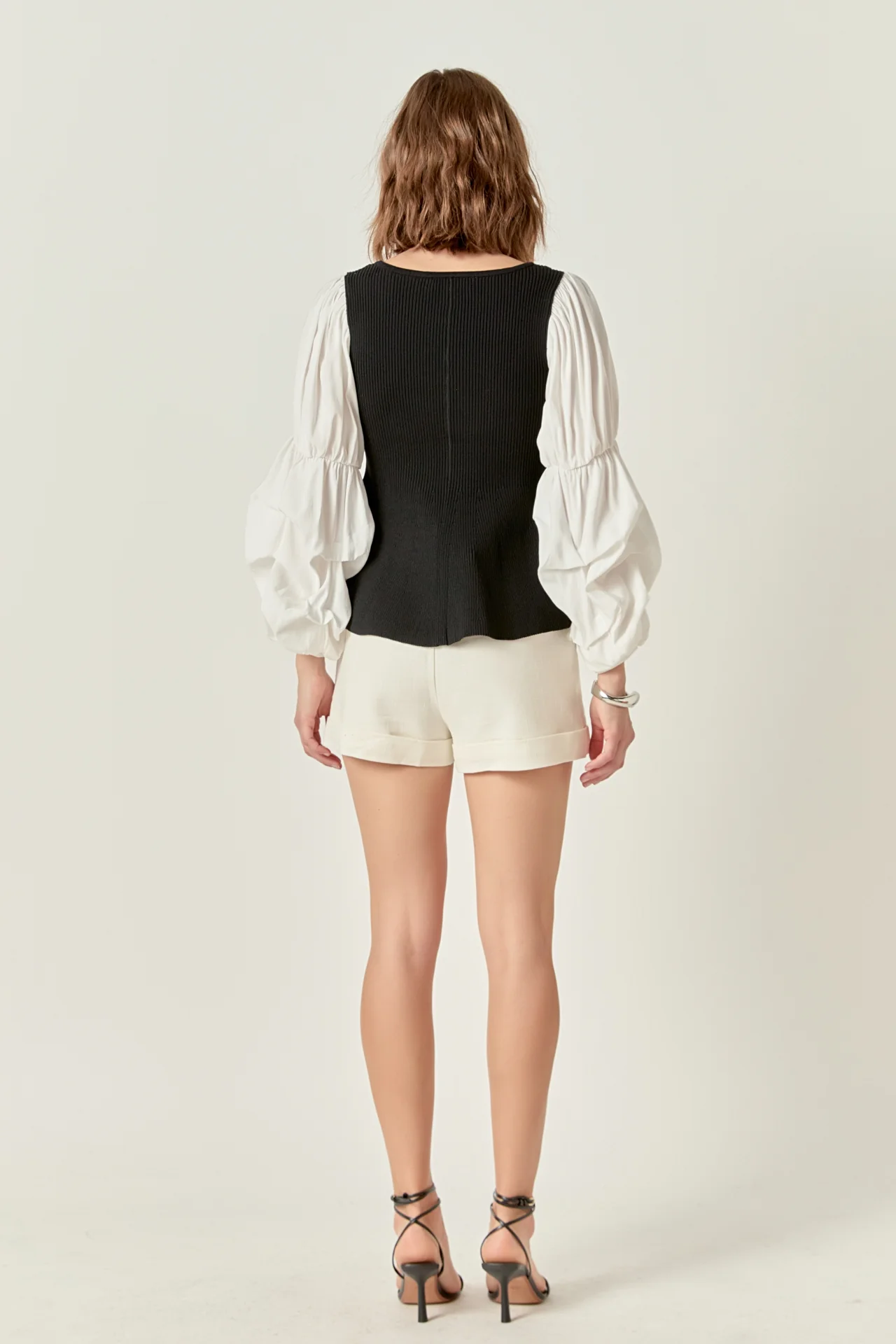 Mixed Media Ribbed Top - Image 4