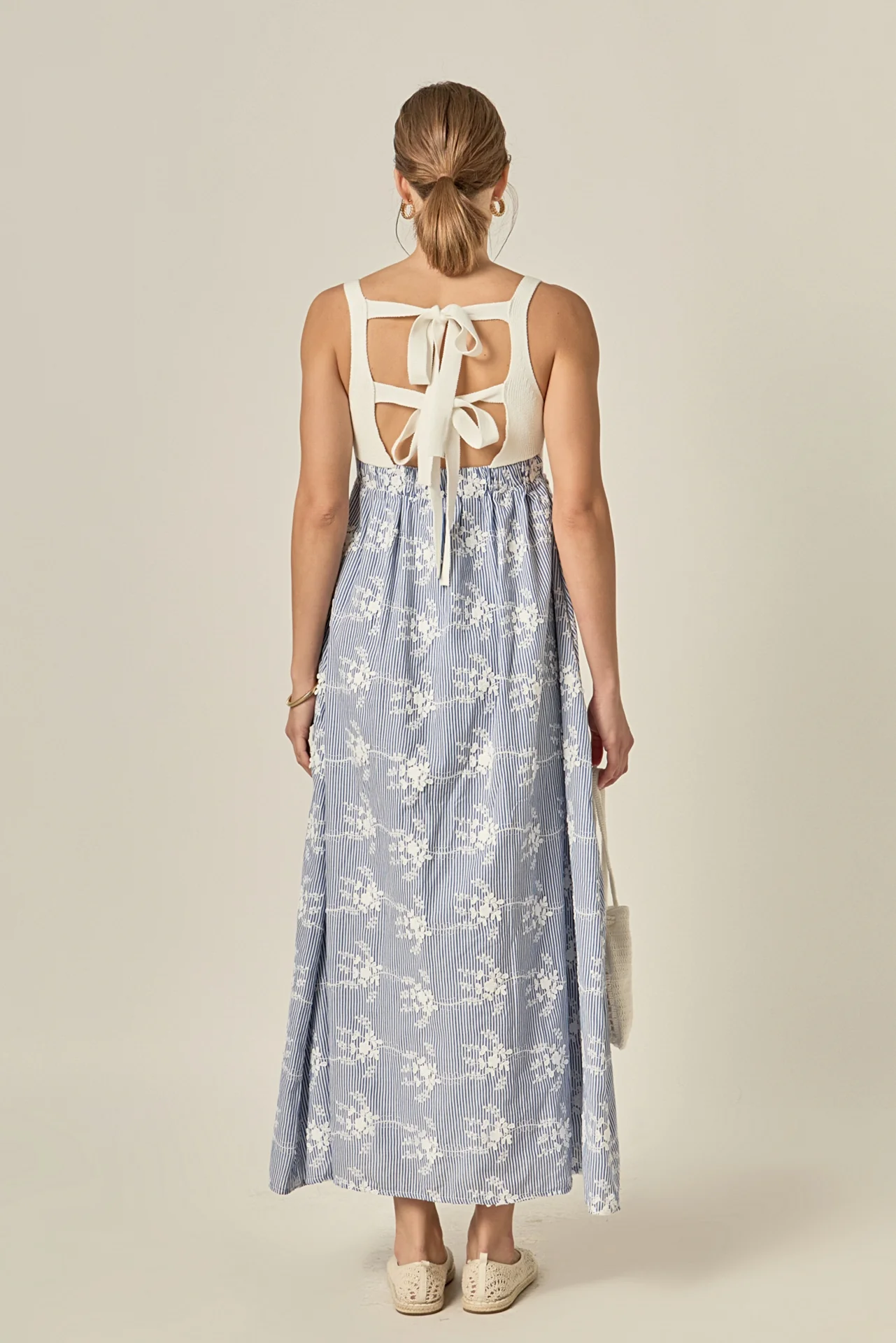 Charlotte Mixed Media Midi Dress - Image 6