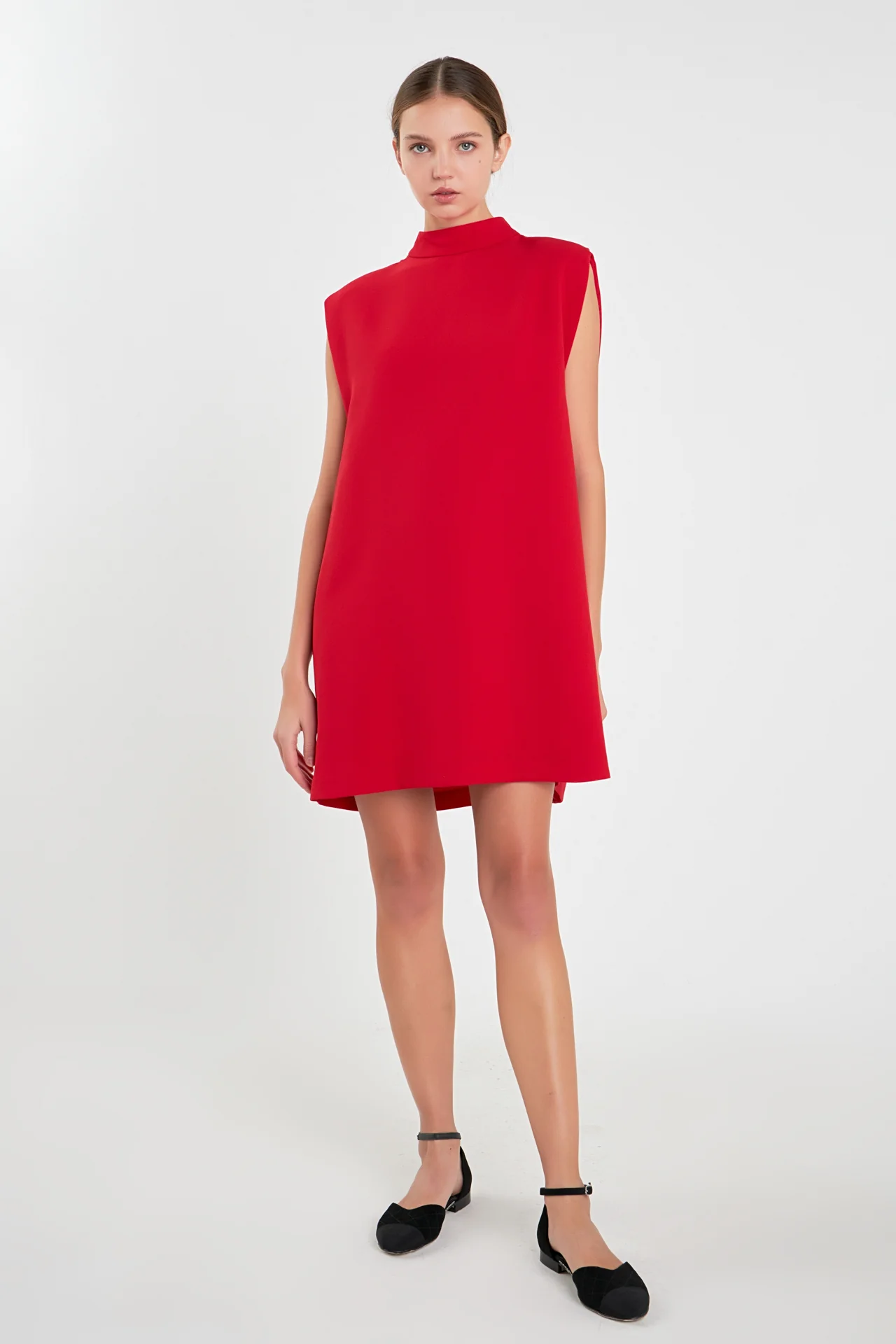 Mock Neck Sleeveless Shift Dress - Image 11