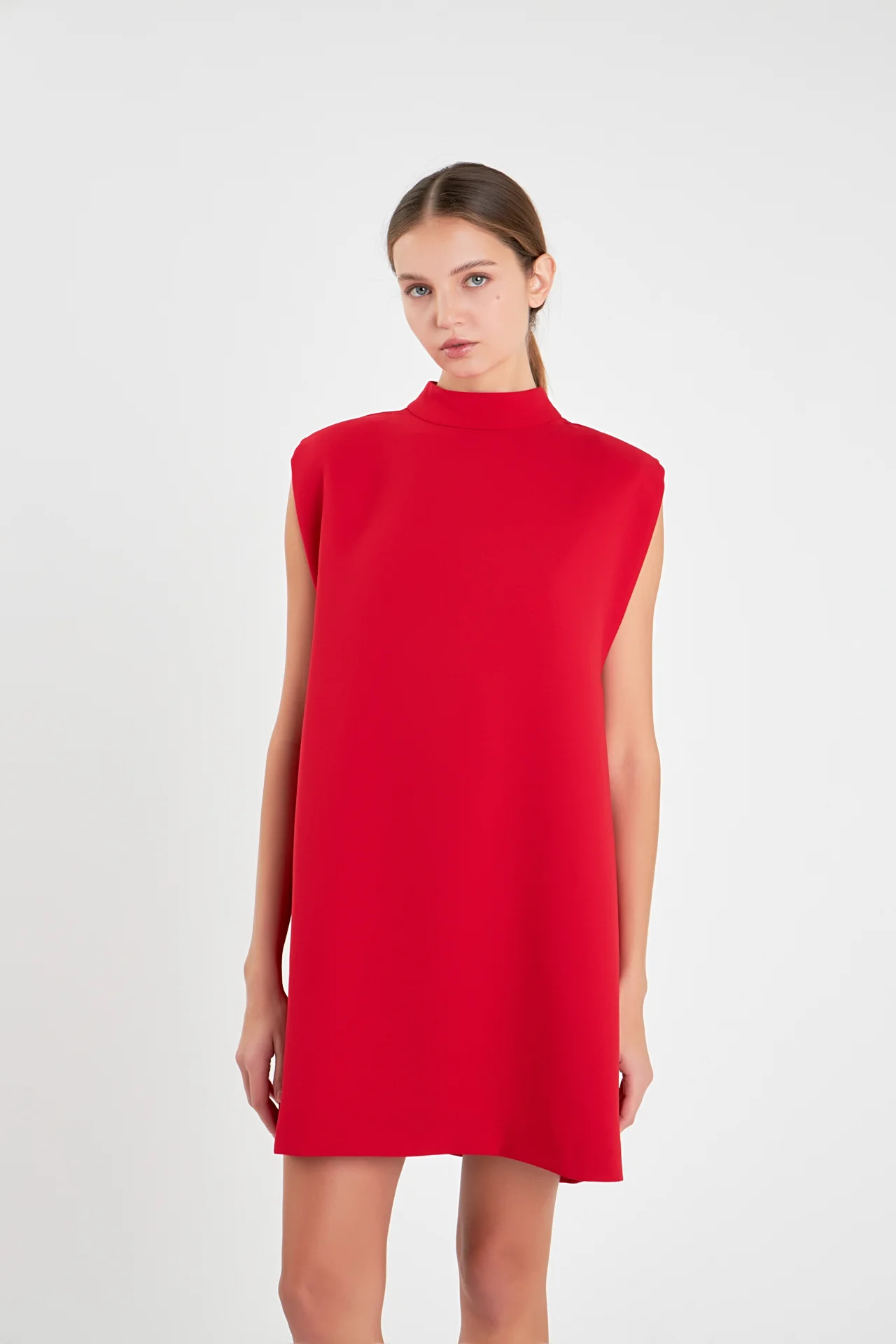 Mock Neck Sleeveless Shift Dress - Image 15