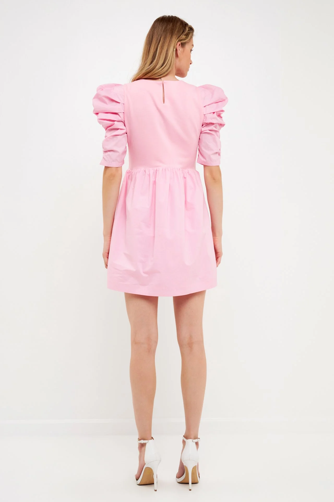 Pleated Puff Sleeve Mini Dress - Image 14