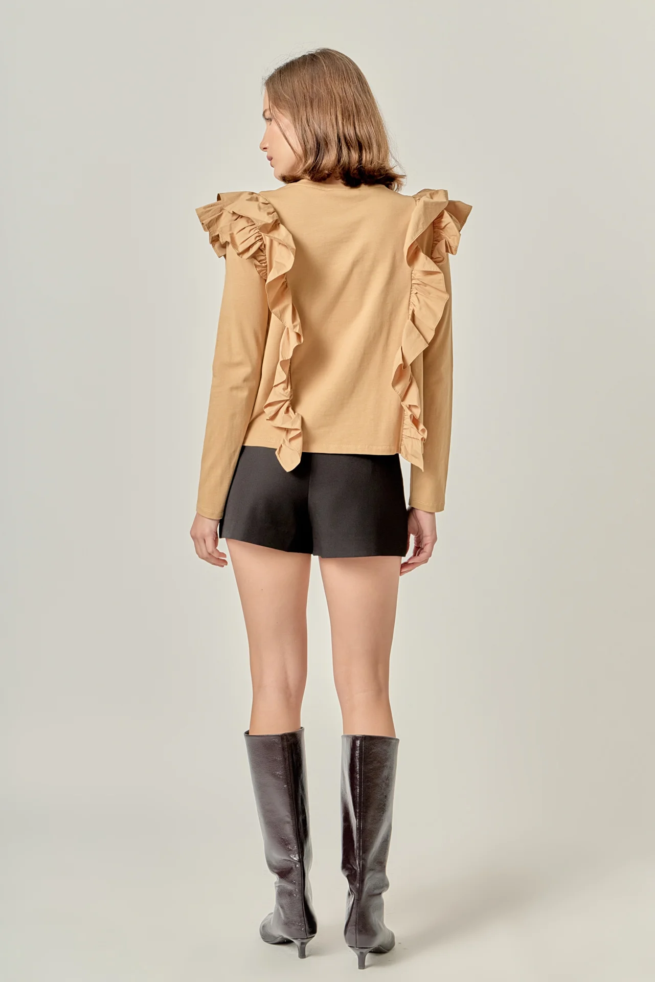 Poplin Ruffle Detail T-shirt - Image 14