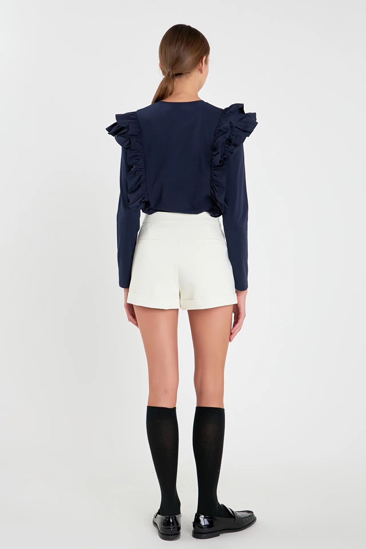 Poplin Ruffle Detail T-shirt - Image 19