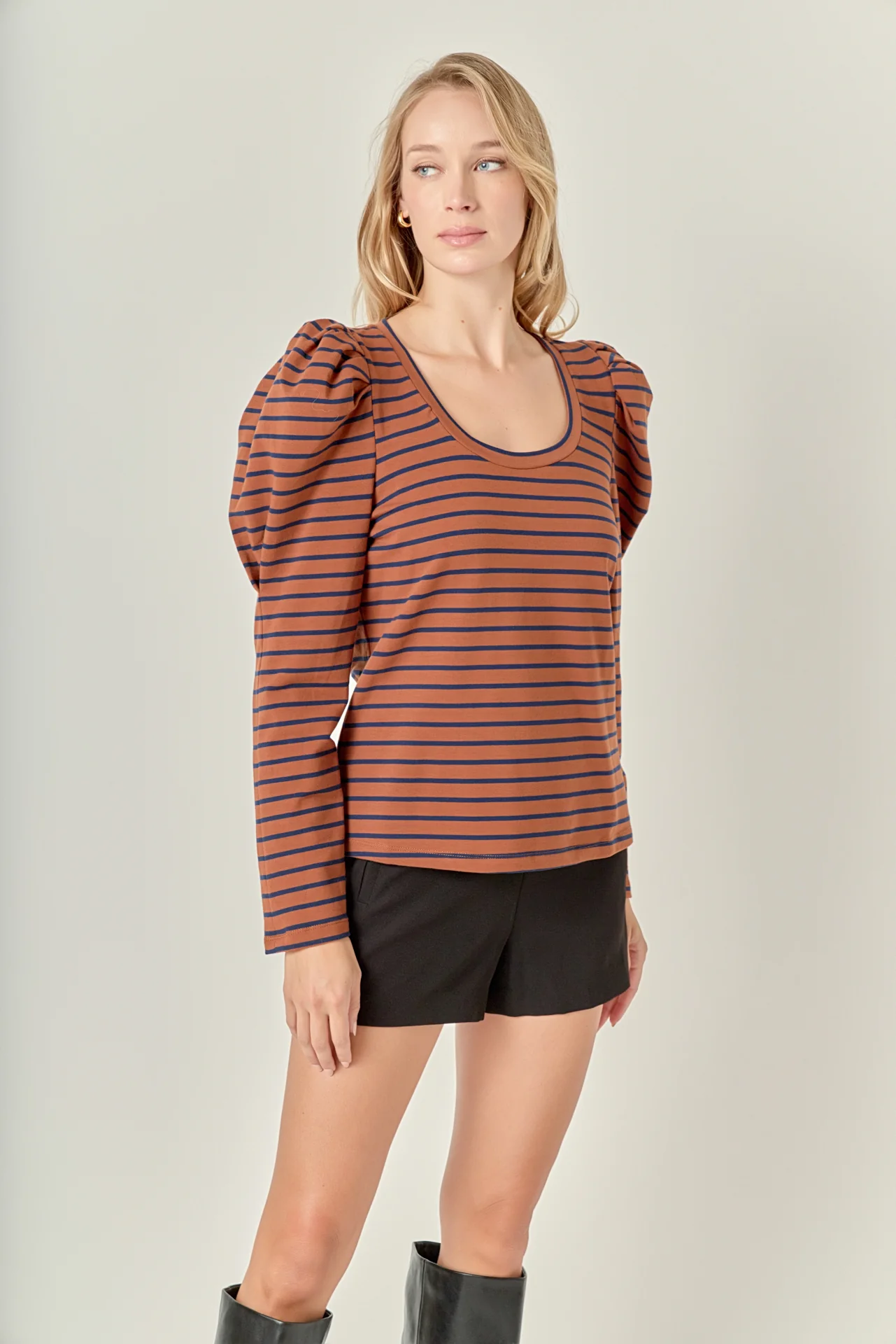 Classic Stripe Puff Sleeve Tee - Image 10