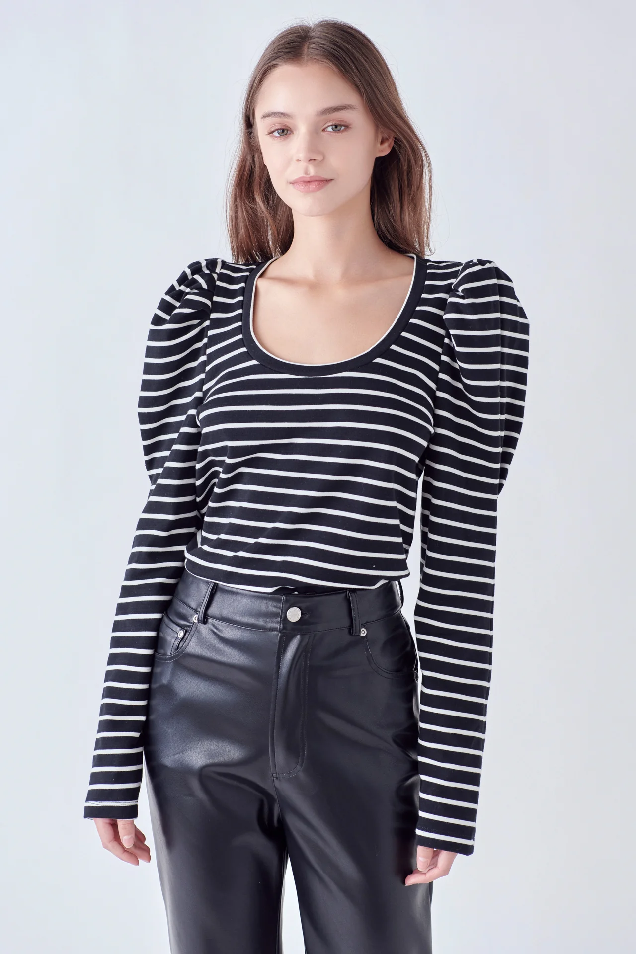 Classic Stripe Puff Sleeve Tee - Image 15