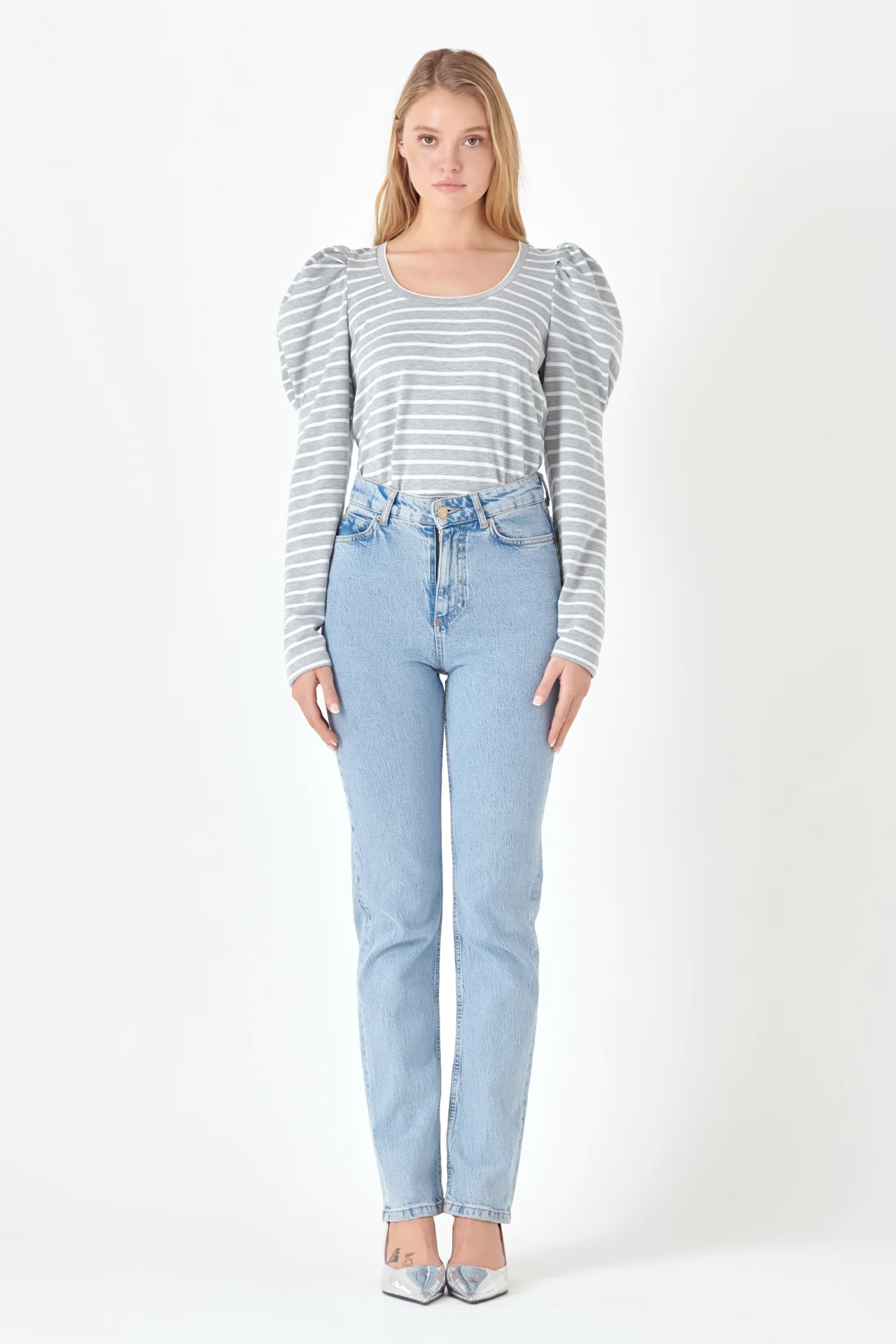 Classic Stripe Puff Sleeve Tee - Image 16