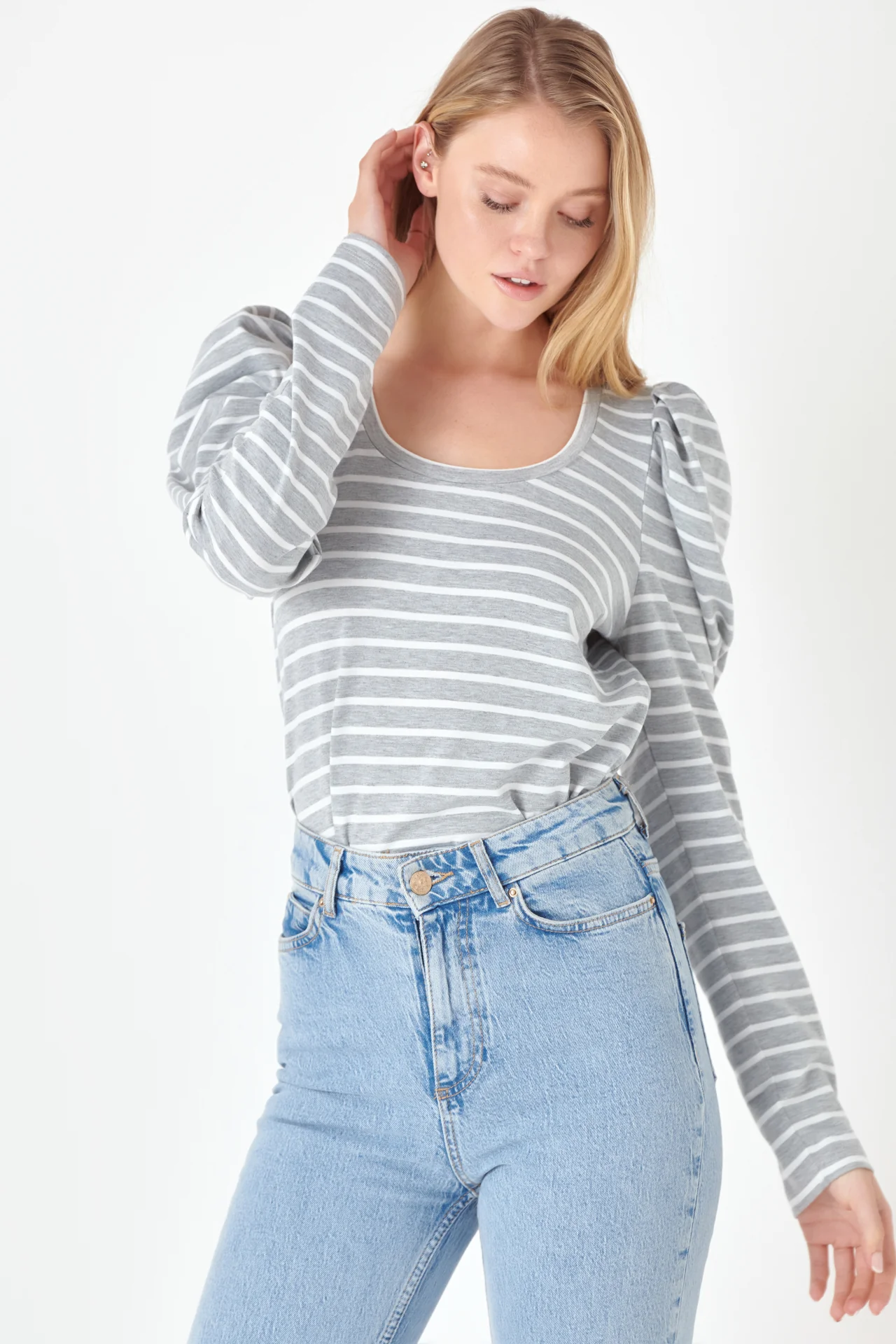Classic Stripe Puff Sleeve Tee - Image 20