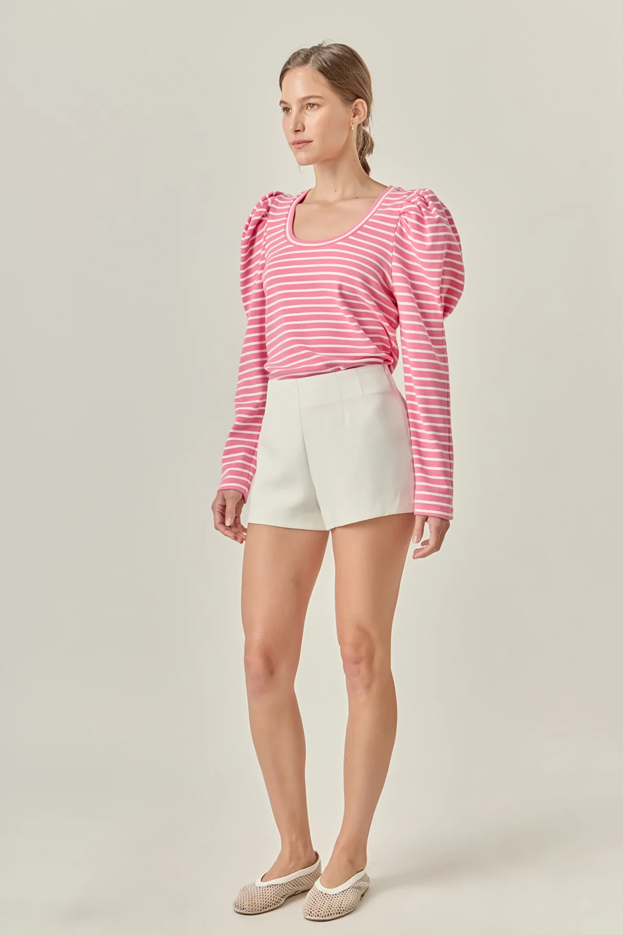 Classic Stripe Puff Sleeve Tee - Image 3