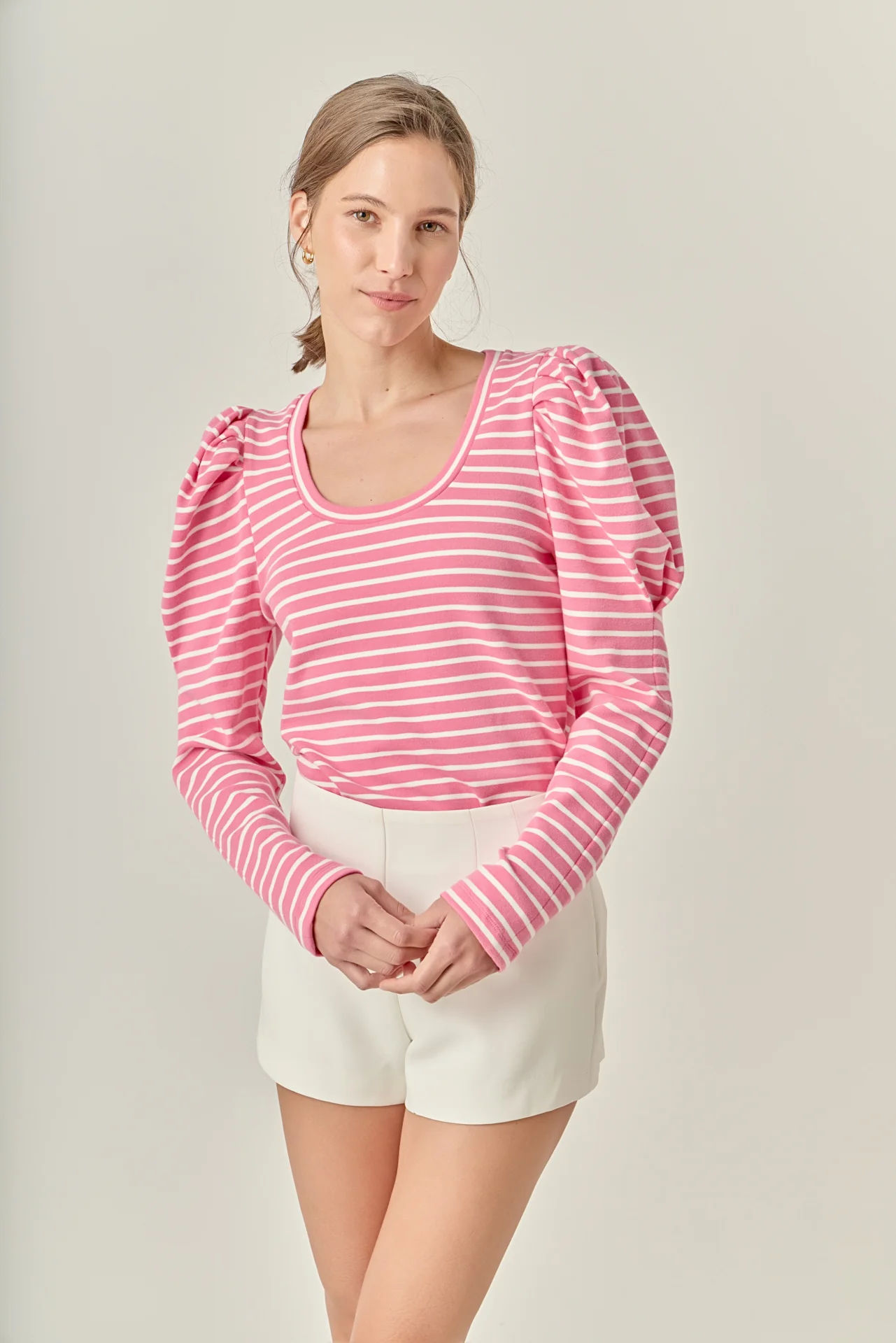 Classic Stripe Puff Sleeve Tee - Image 5