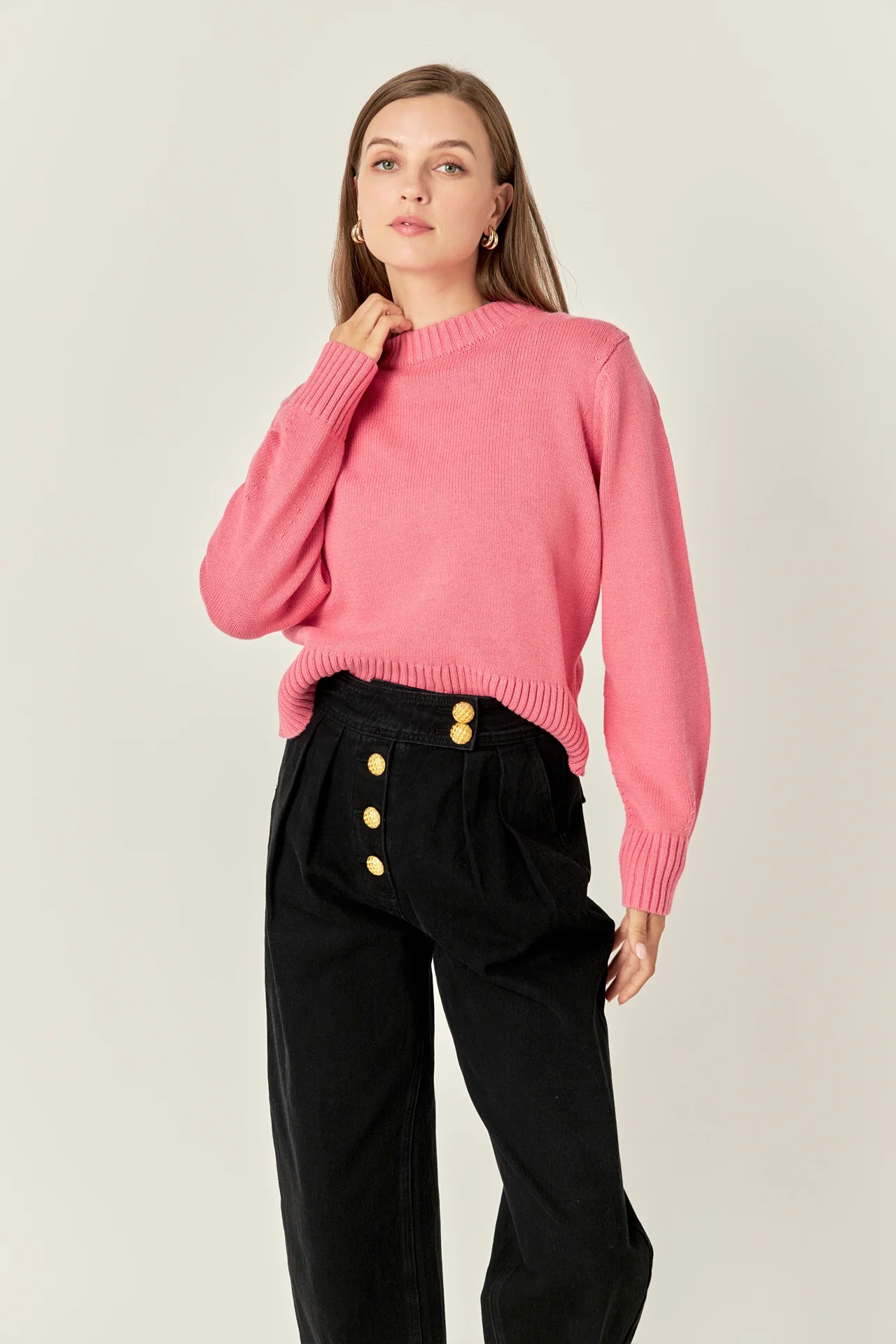 Relaxed Fit Pink Sweater - Image 5