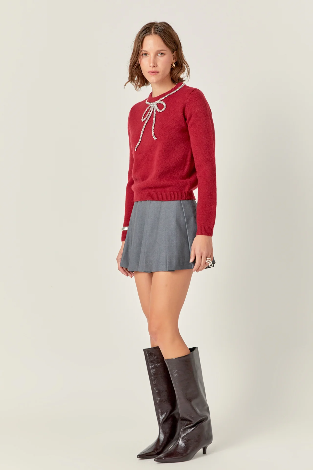 Rhinestone Bow Knit - Image 34