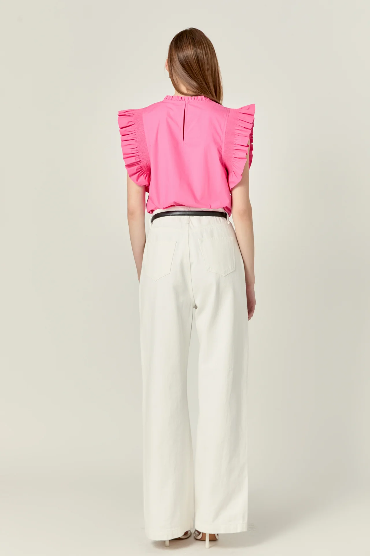 Ruffle Sleeve Poplin Top - Image 9