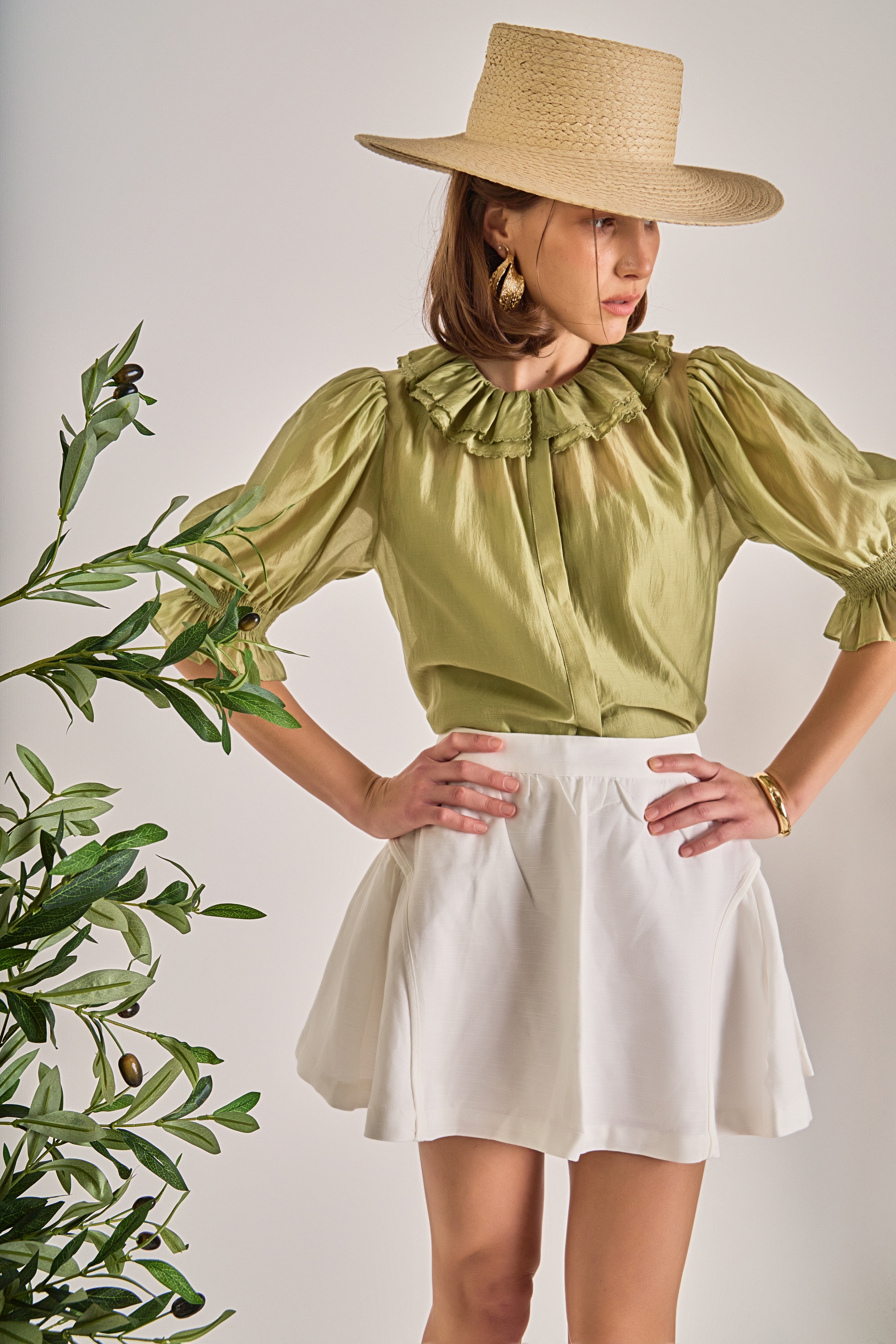Ruffled Short Sleeves Blouse - Image 7