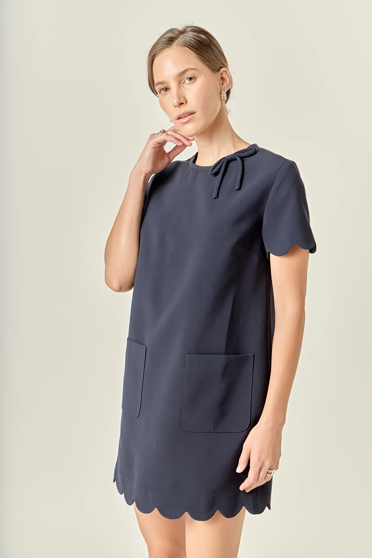 Scallop Mini Dress - Image 10