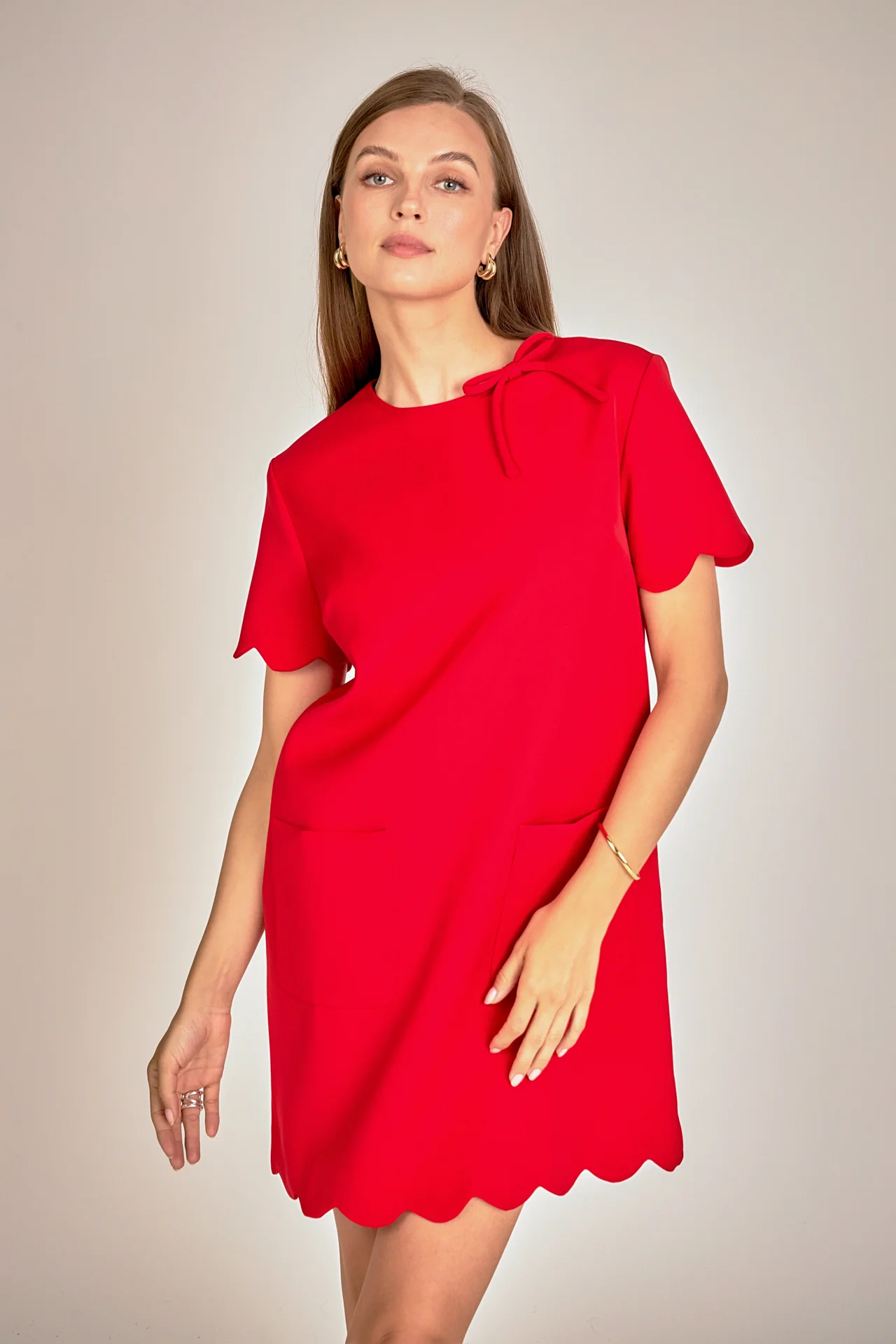 Scallop Mini Dress - Image 15