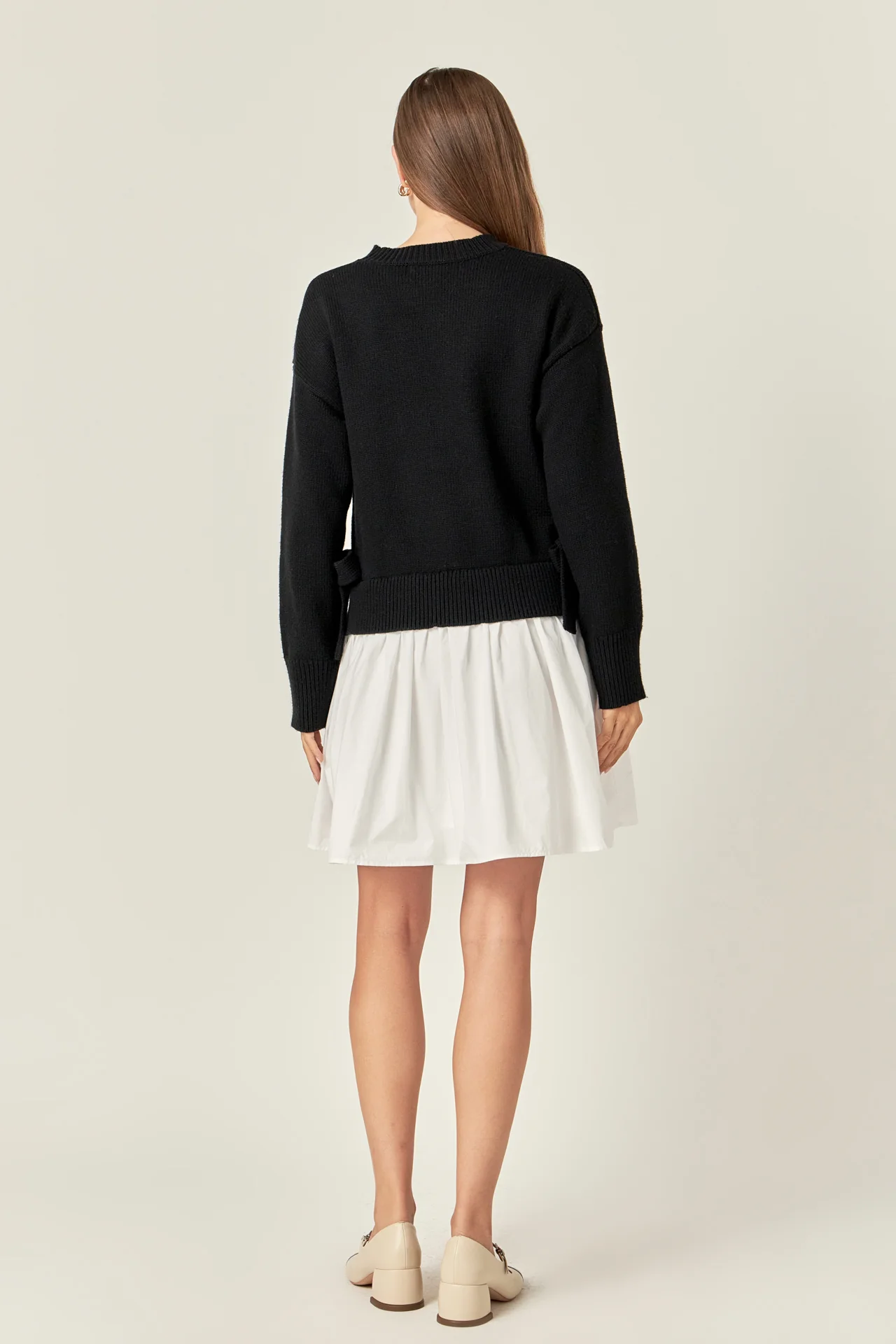 Side Tie Mixed Media Mini Dress - Image 9