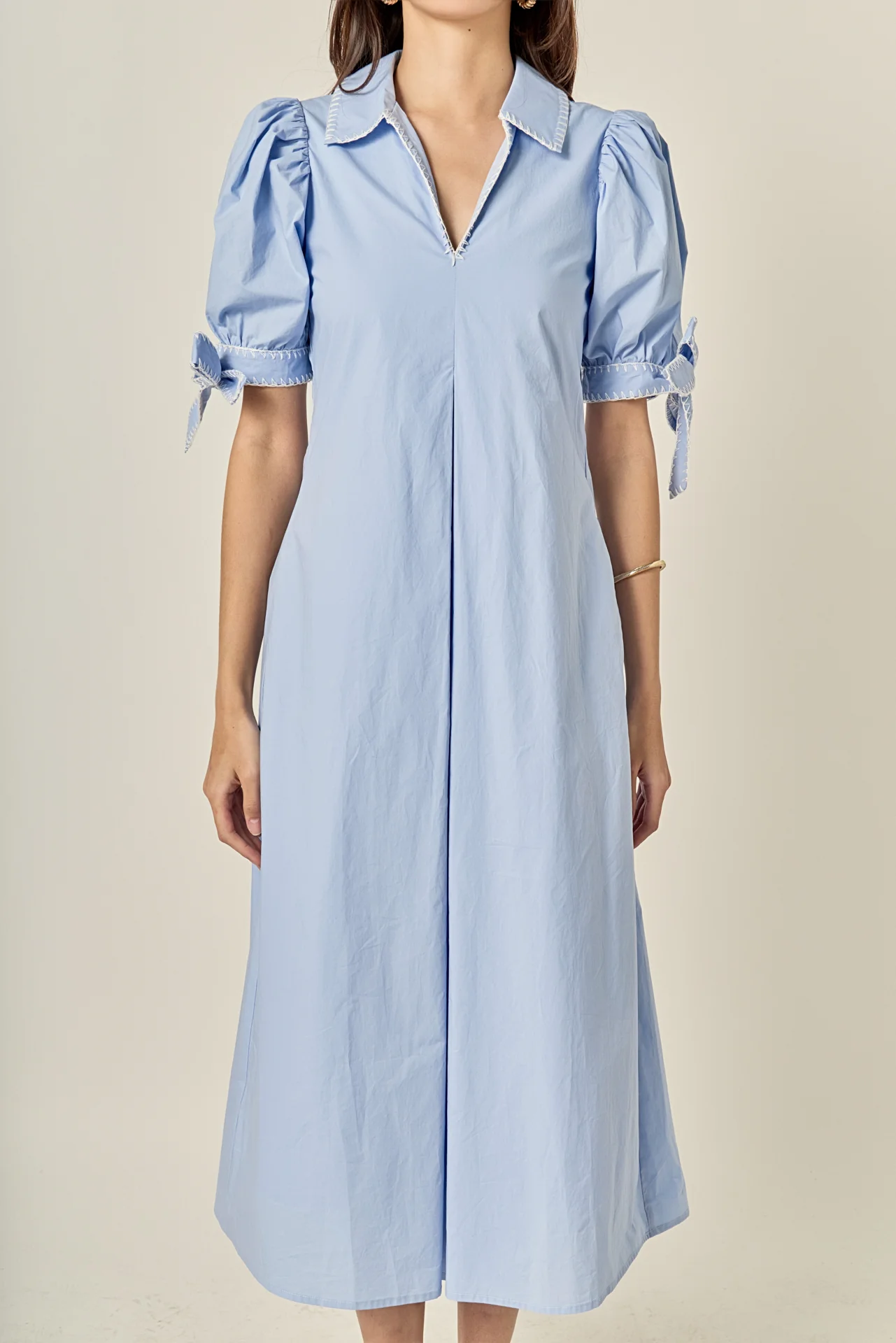 Stitch Detailed Midi Dress - Image 11