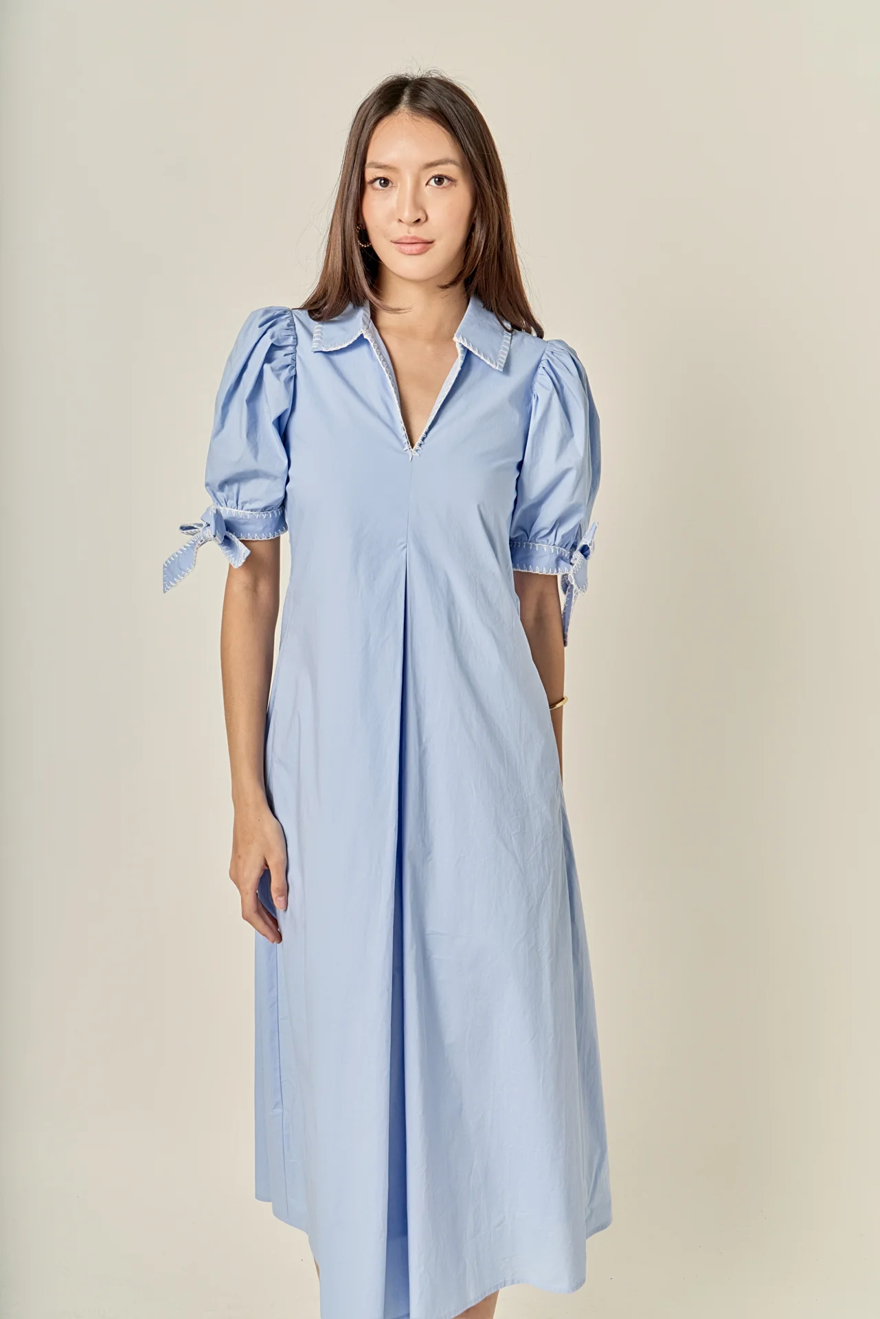 Stitch Detailed Midi Dress - Image 15