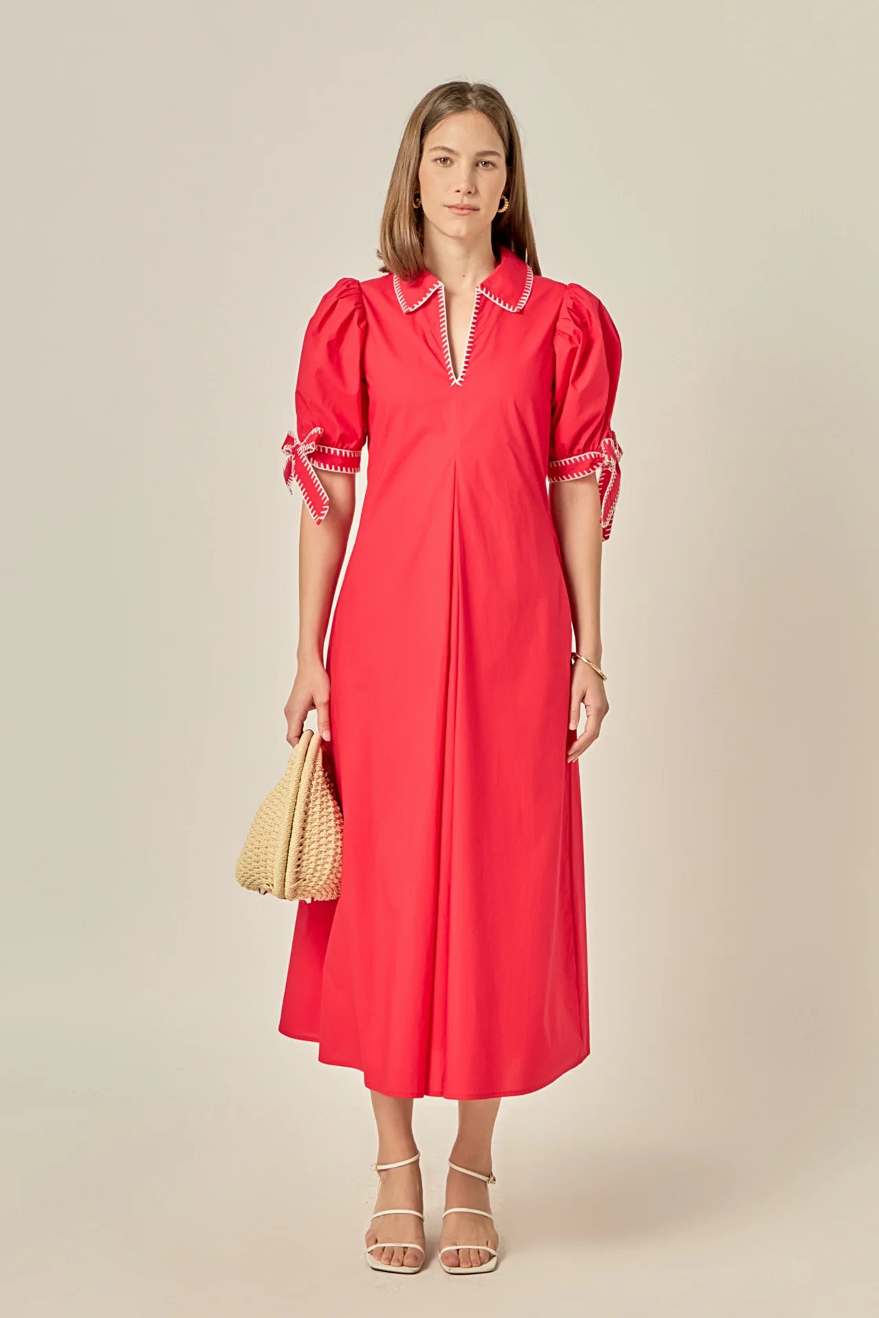 Stitch Detailed Midi Dress - Image 21