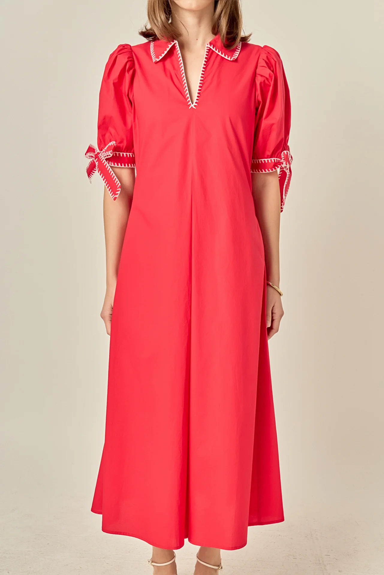 Stitch Detailed Midi Dress - Image 22