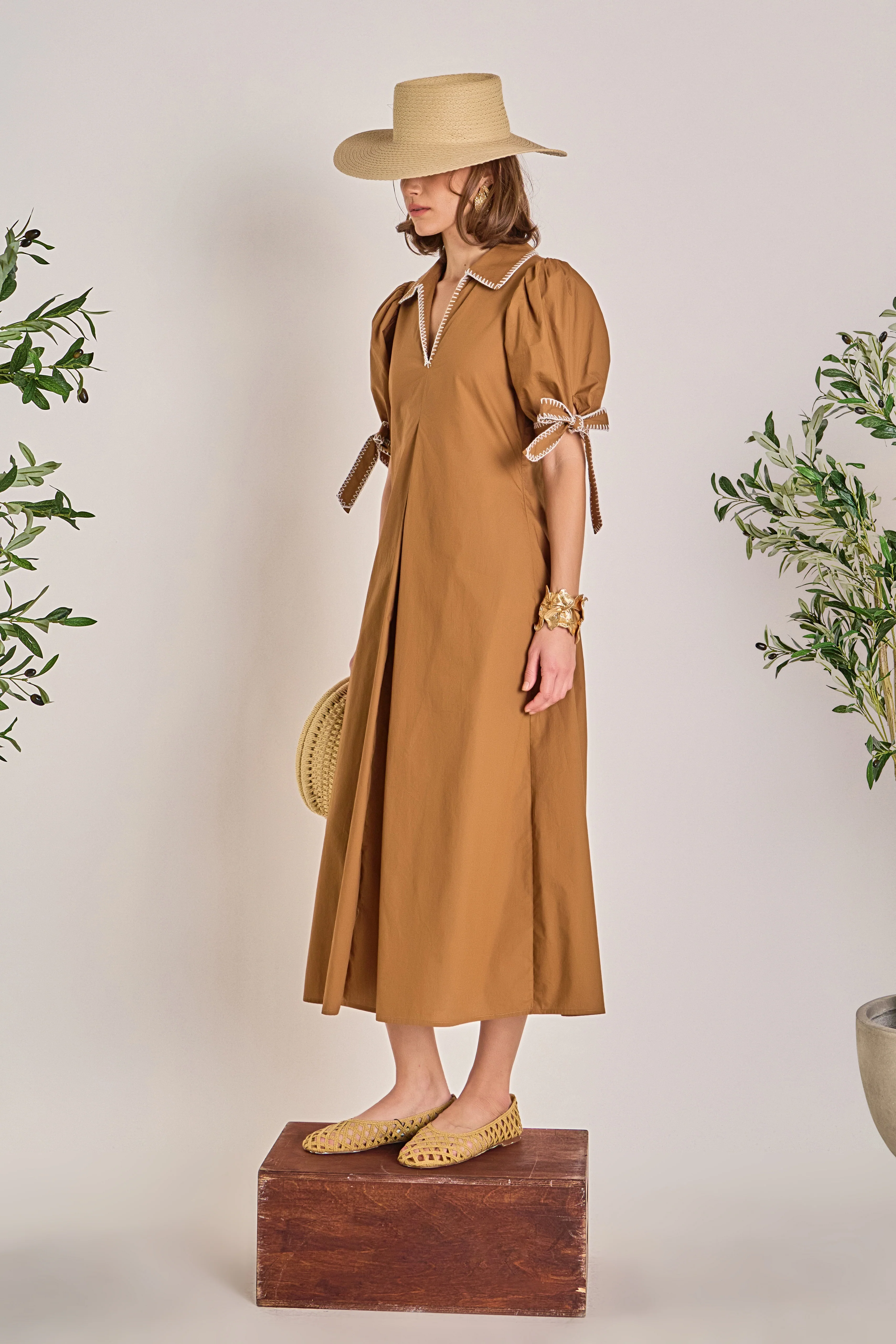 Stitch Detailed Midi Dress - Image 5