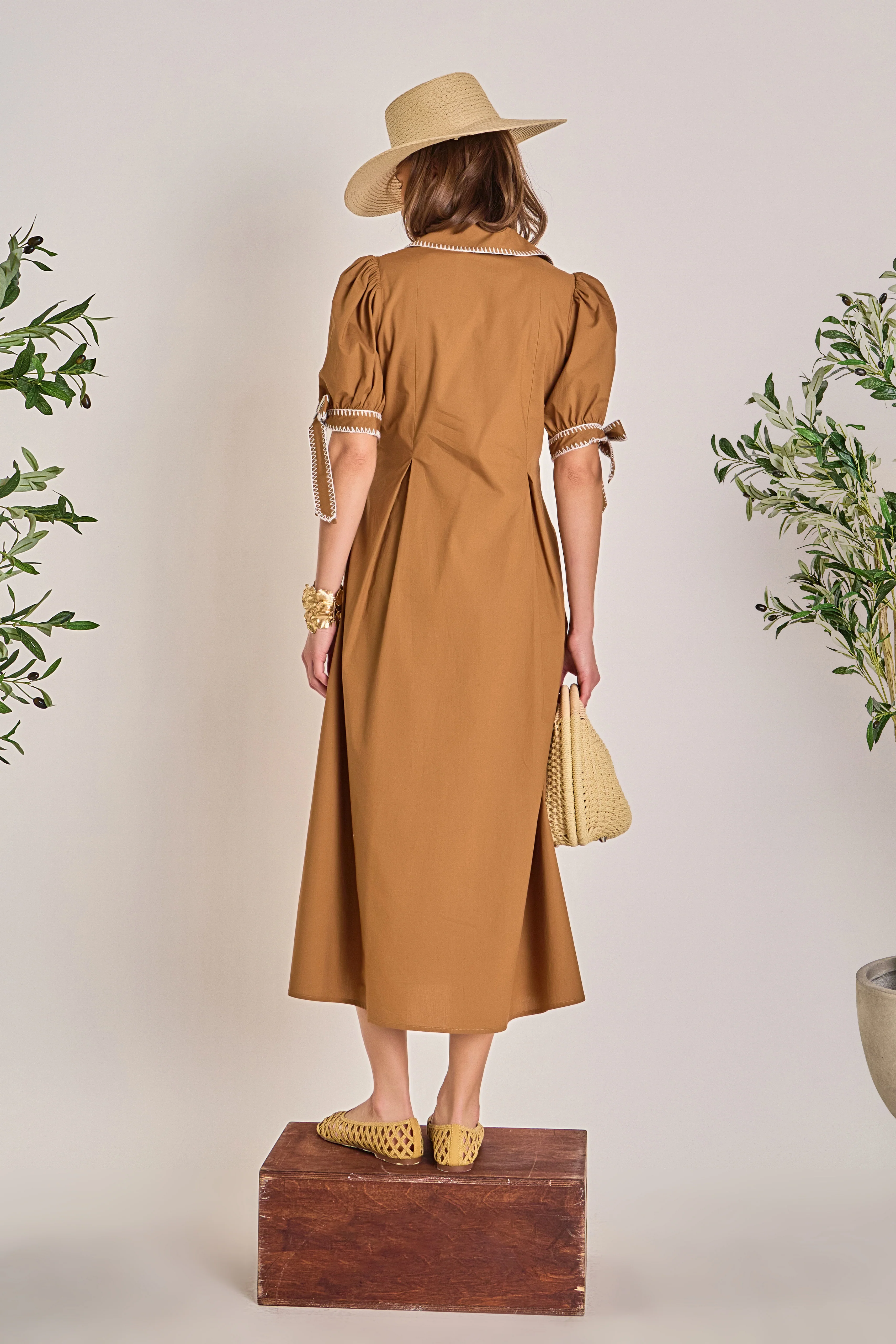 Stitch Detailed Midi Dress - Image 6