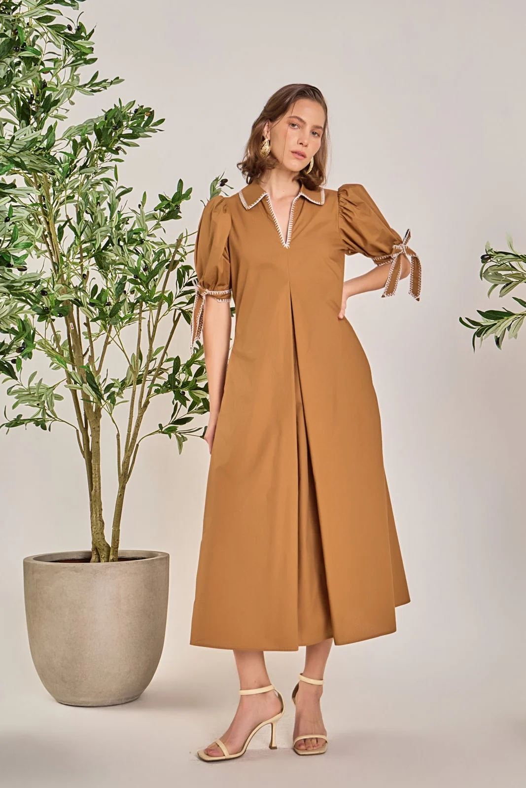 Stitch Detailed Midi Dress - Image 7