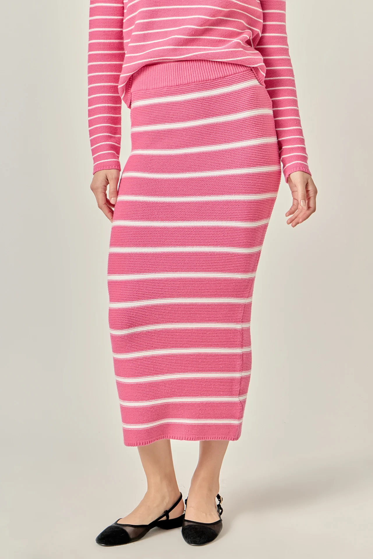 Stripe Knit Midi Skirt - Image 10