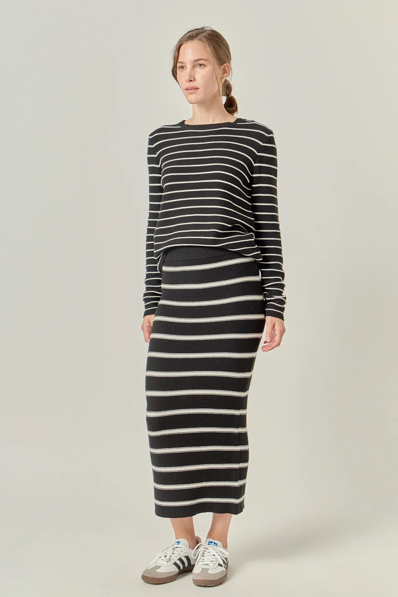 Stripe Knit Midi Skirt - Image 11