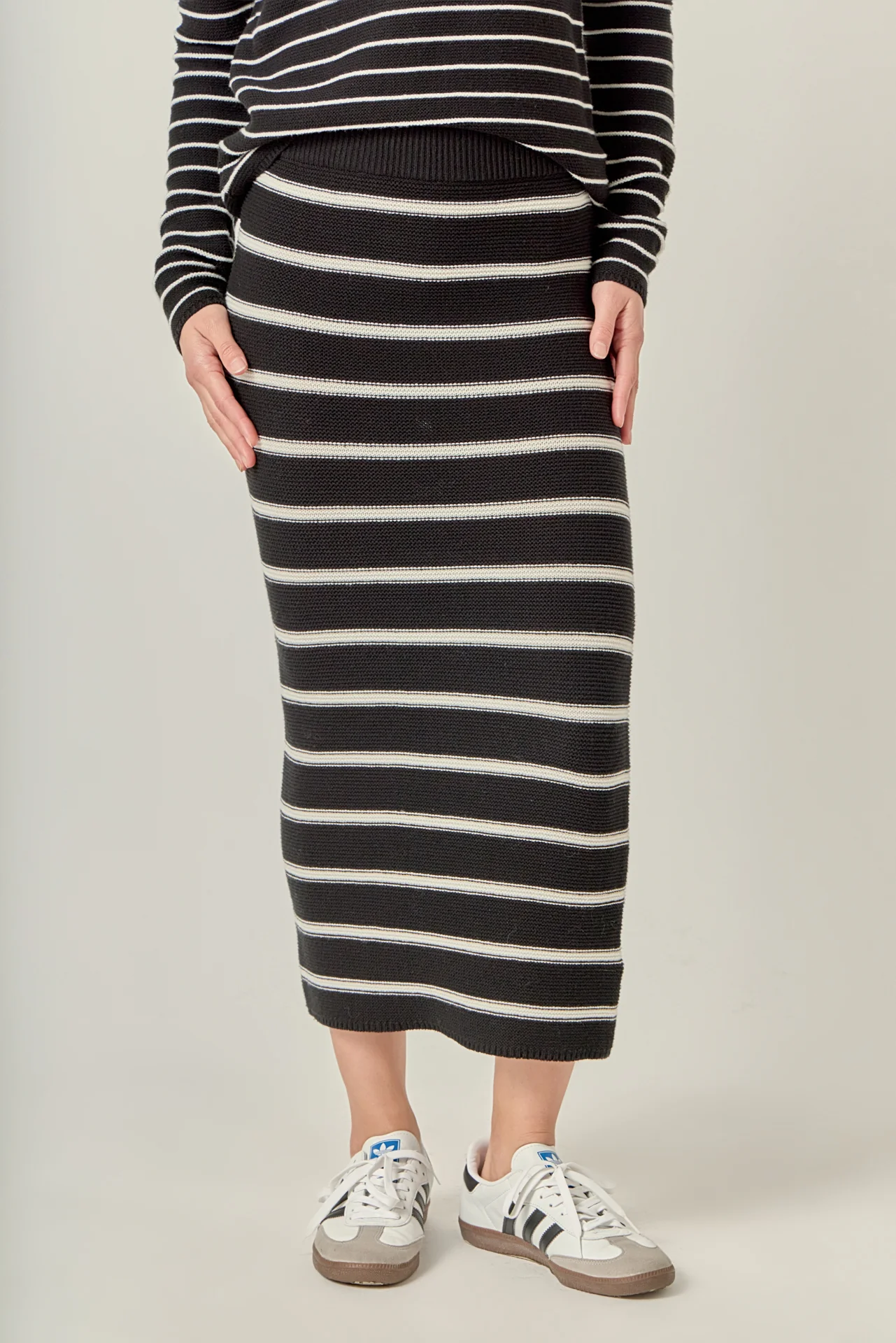 Stripe Knit Midi Skirt - Image 15