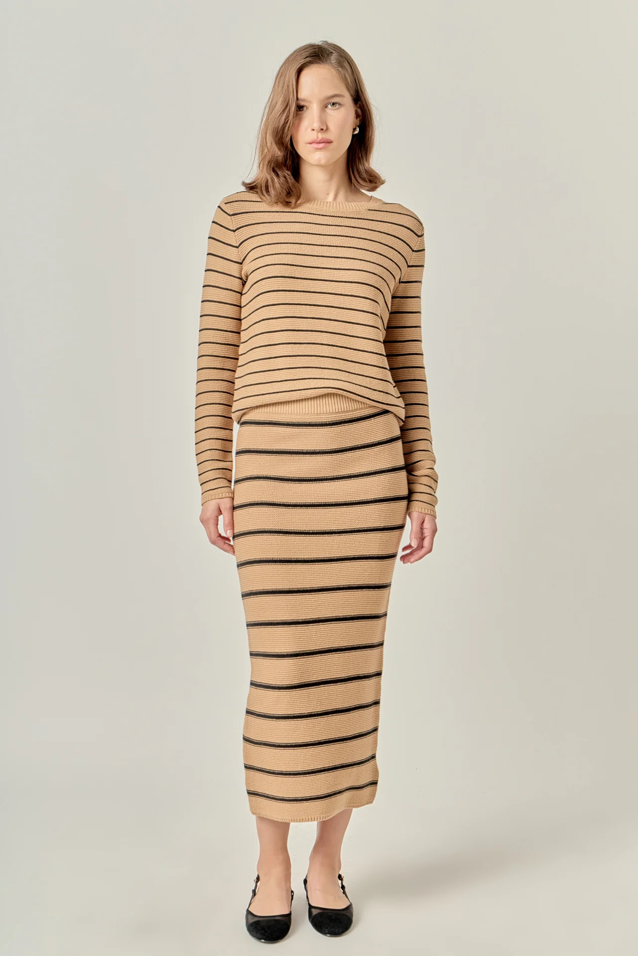Stripe Knit Midi Skirt - Image 3