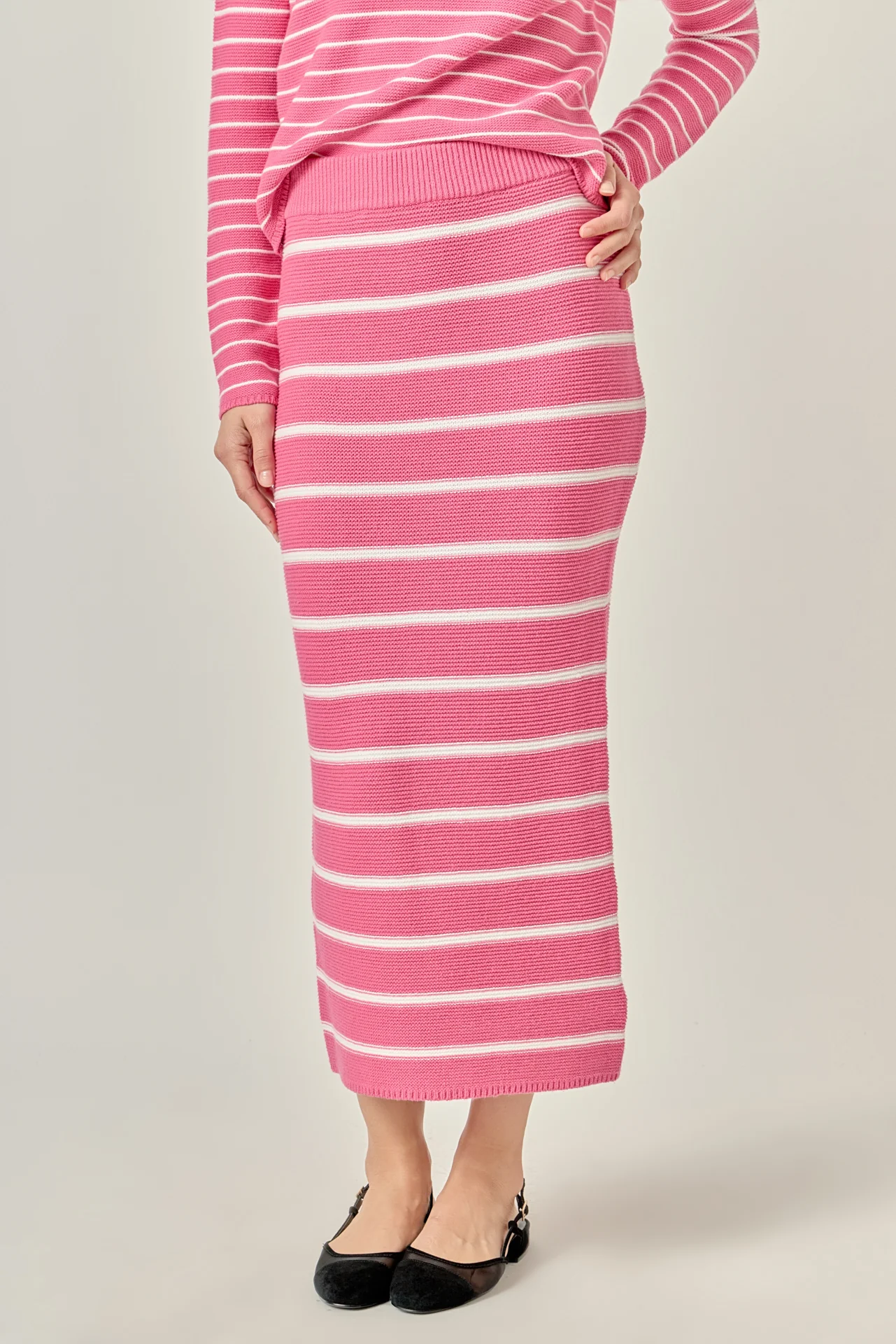Stripe Knit Midi Skirt - Image 7