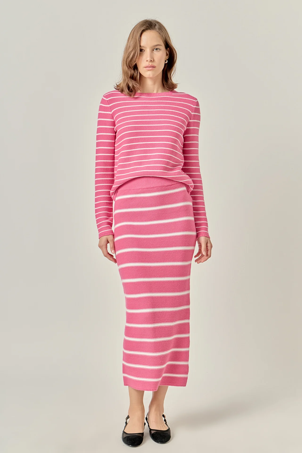 Stripe Knit Midi Skirt - Image 9