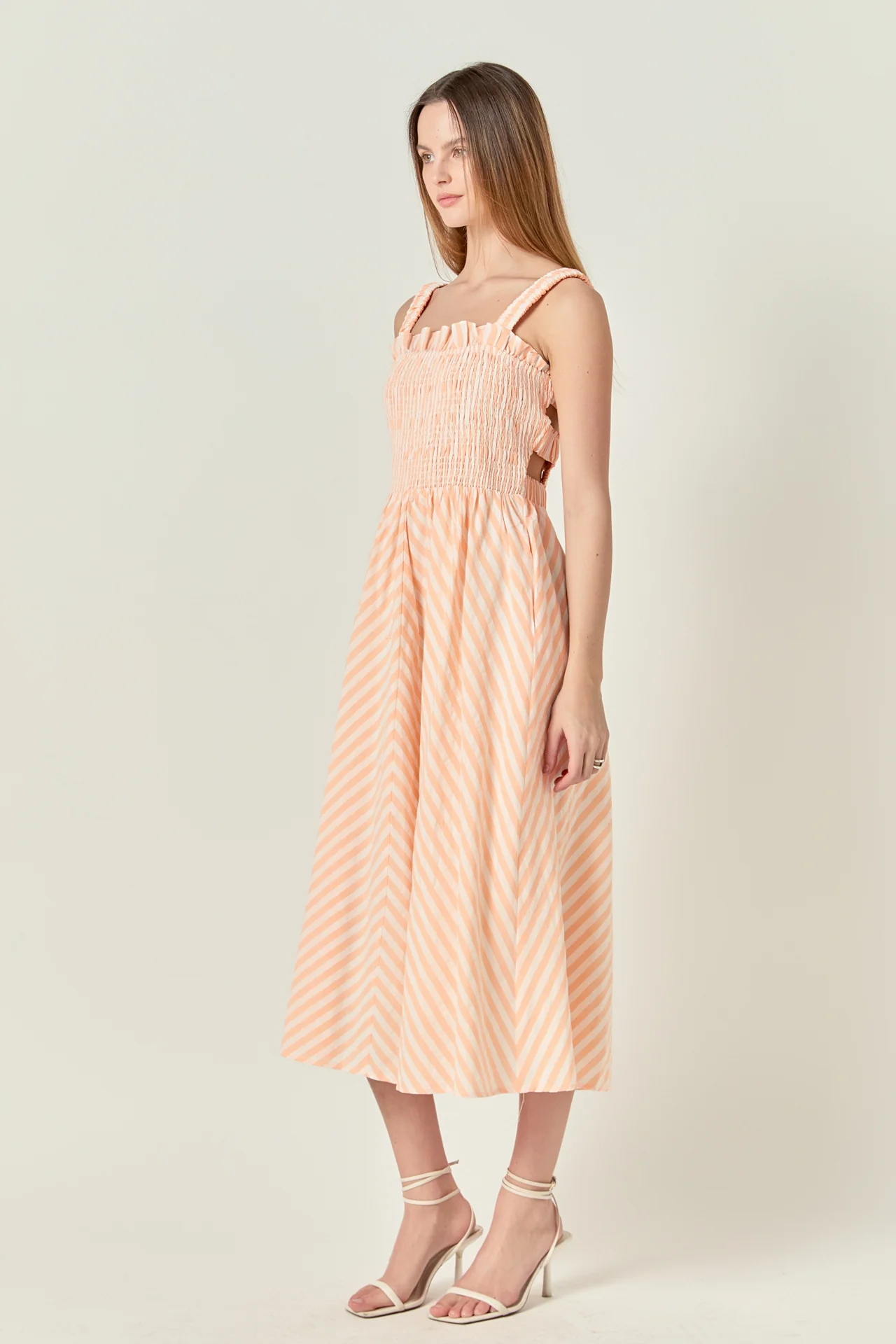 Striped Smocked Midi Dress - Image 3