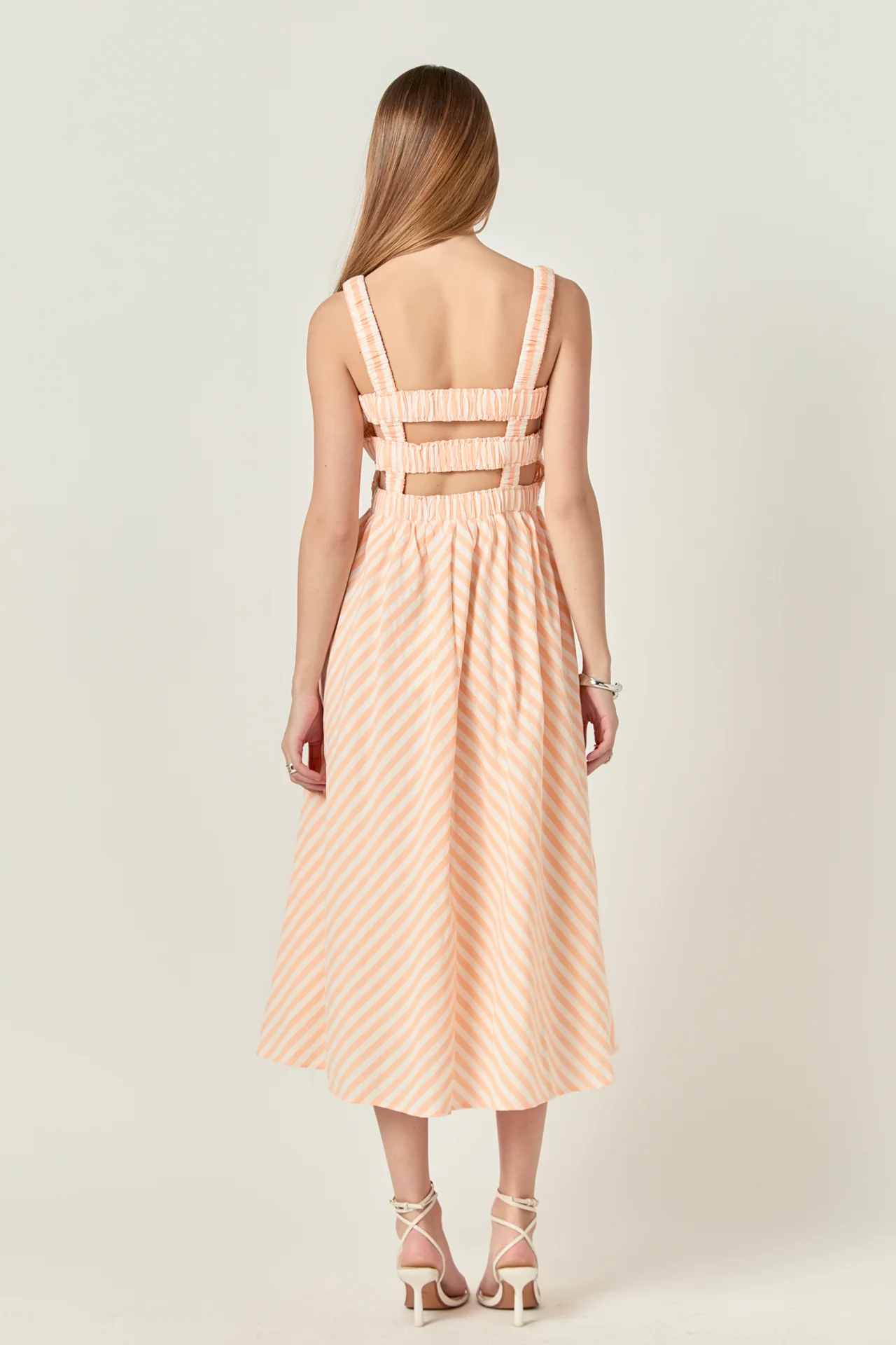 Striped Smocked Midi Dress - Image 4