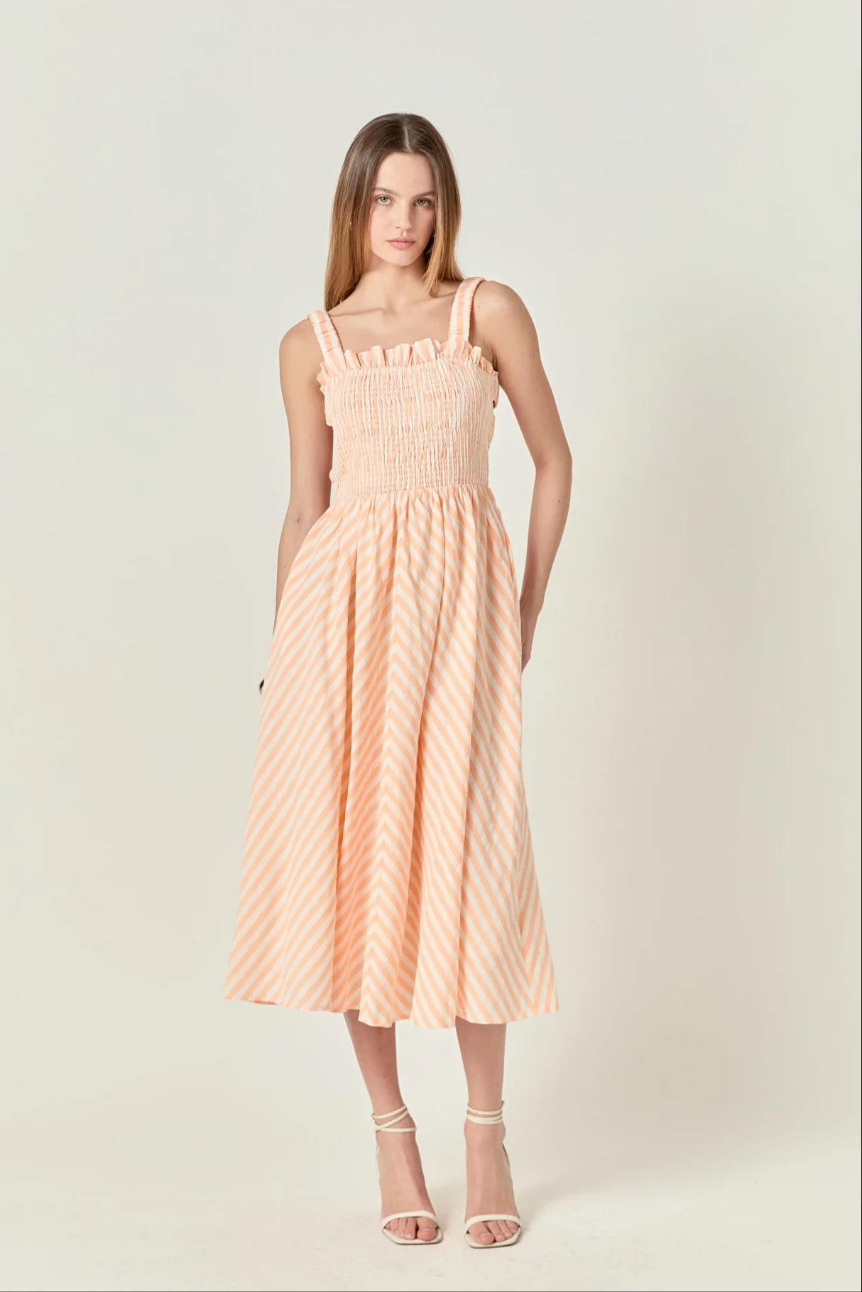 Striped Smocked Midi Dress - Image 5