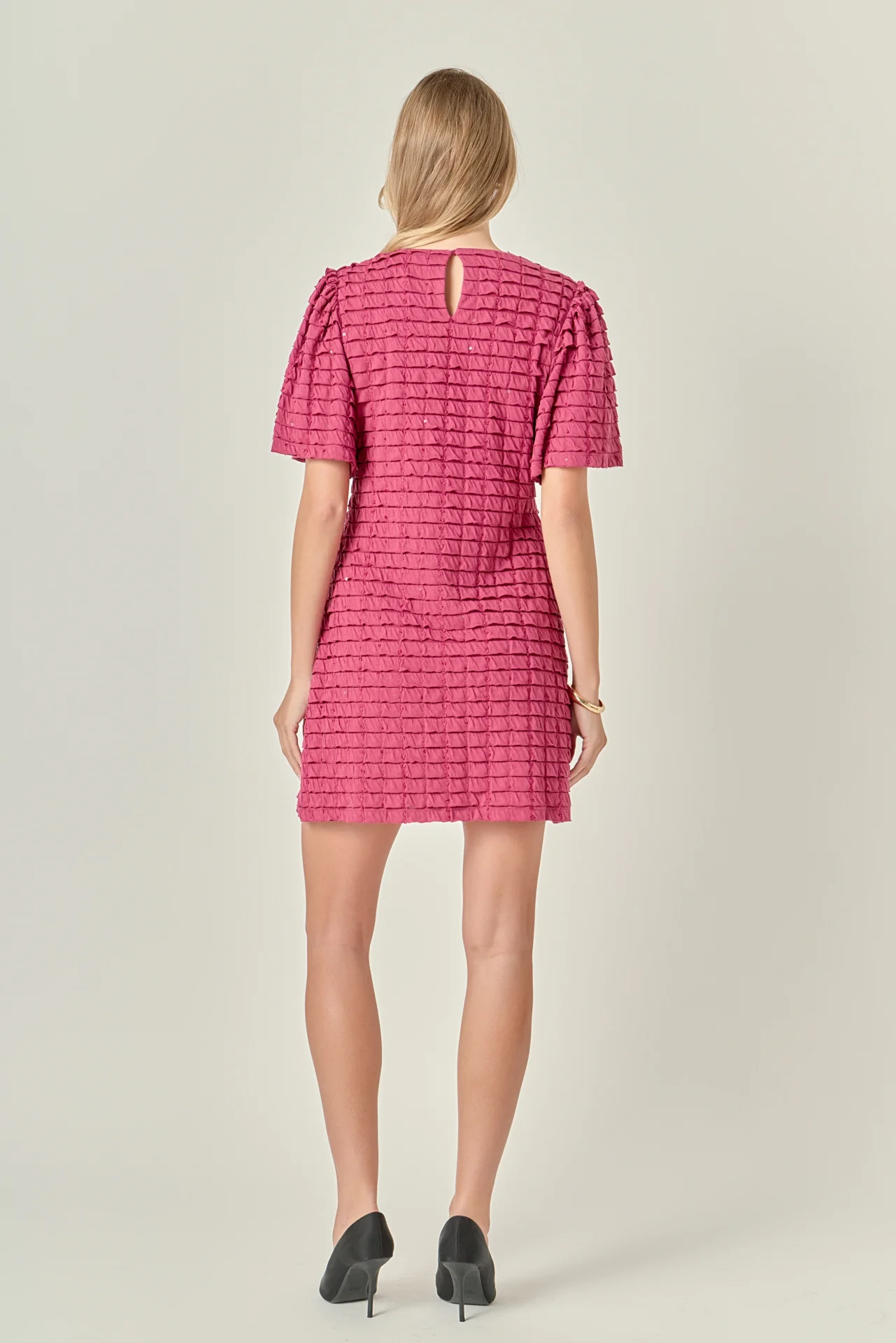 Tiered Jersey Mini Dress With Embroidery - Image 4