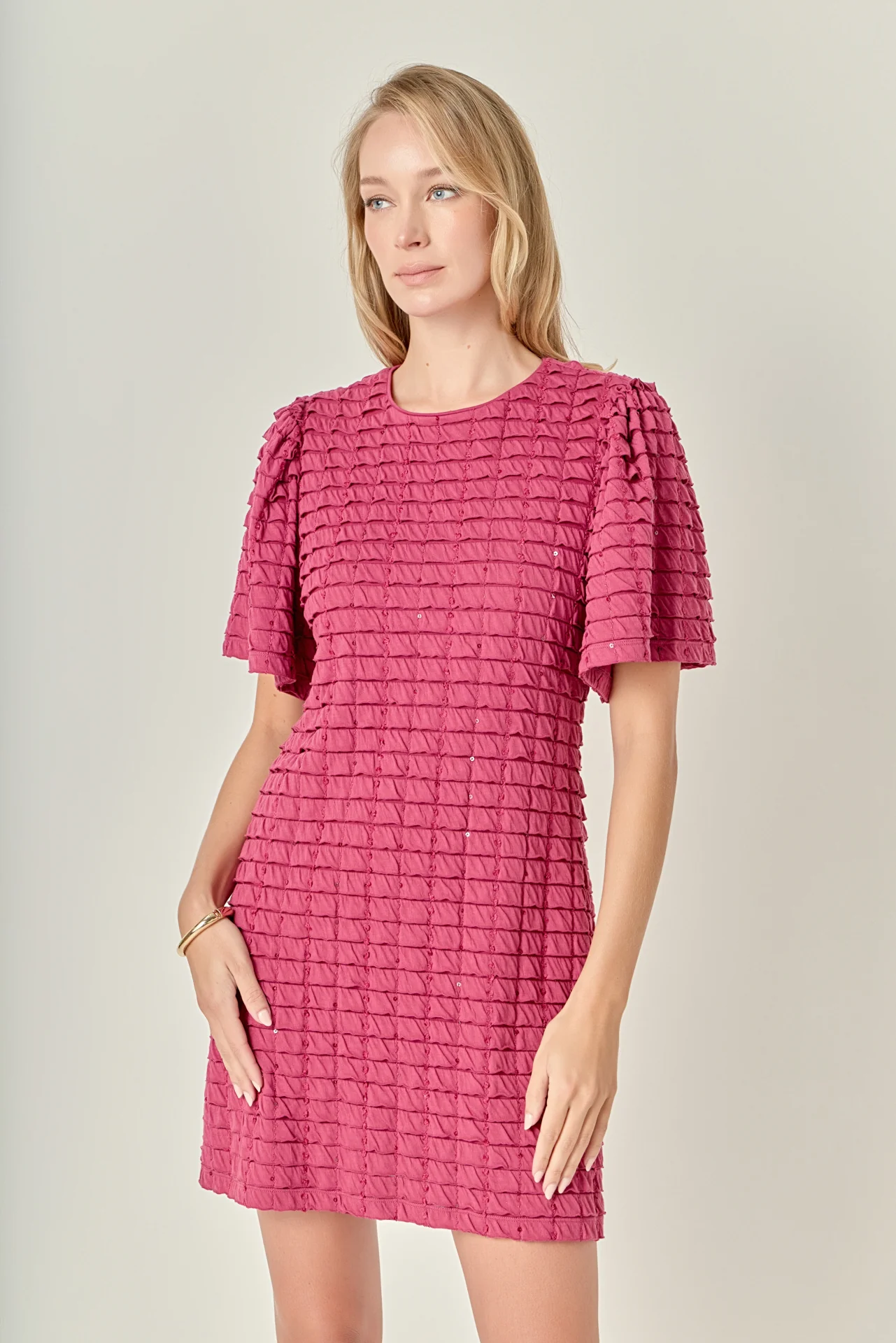 Tiered Jersey Mini Dress With Embroidery - Image 5