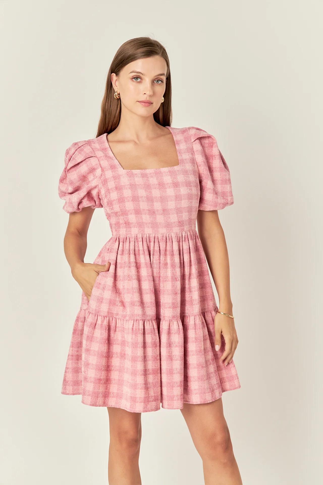 Tweed Babydoll Dress - Image 10