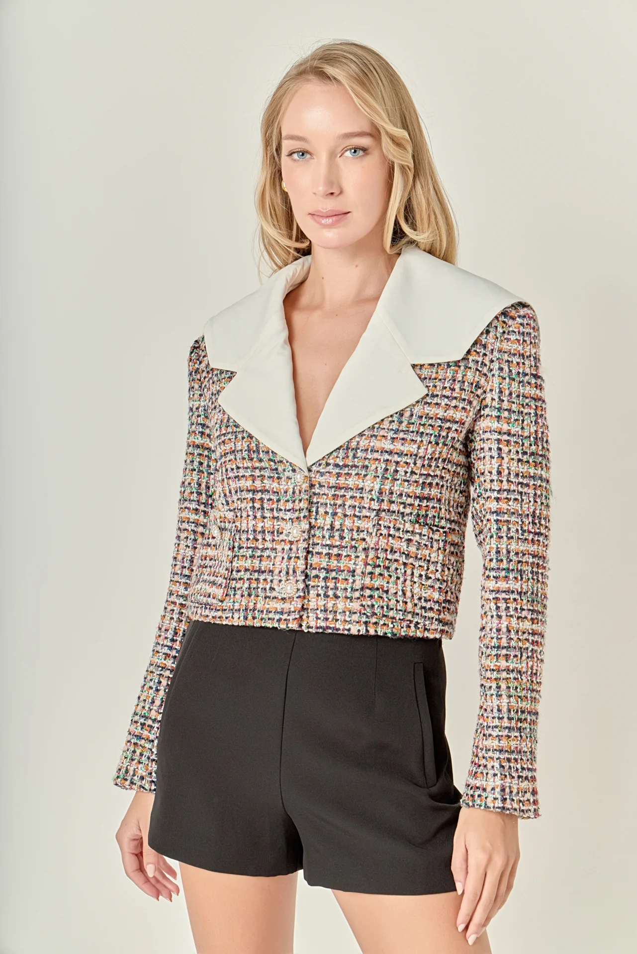 Tweed Jacket with Sailor Collar - Image 5