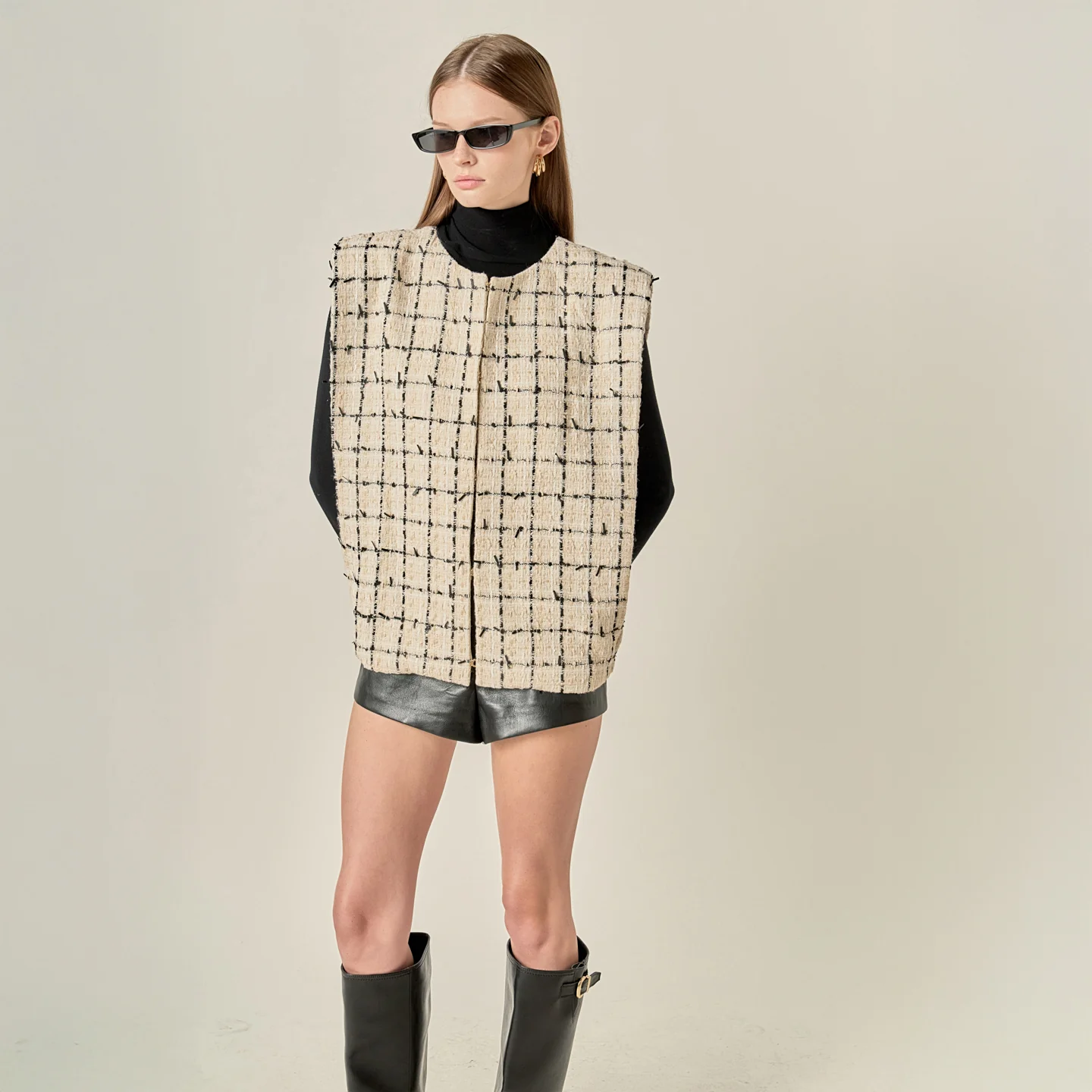 Premium Tweed Vest with Shoulder Pads - Image 6