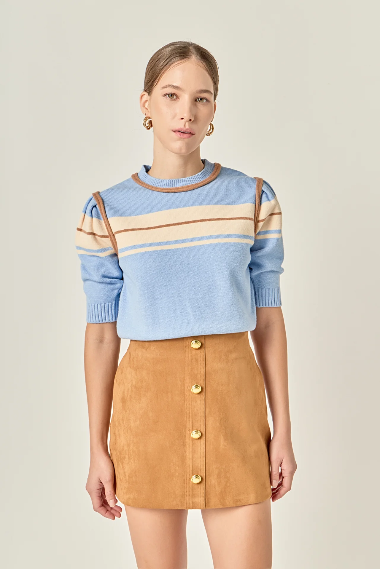 Women Knit Contrast Shirt - Image 11