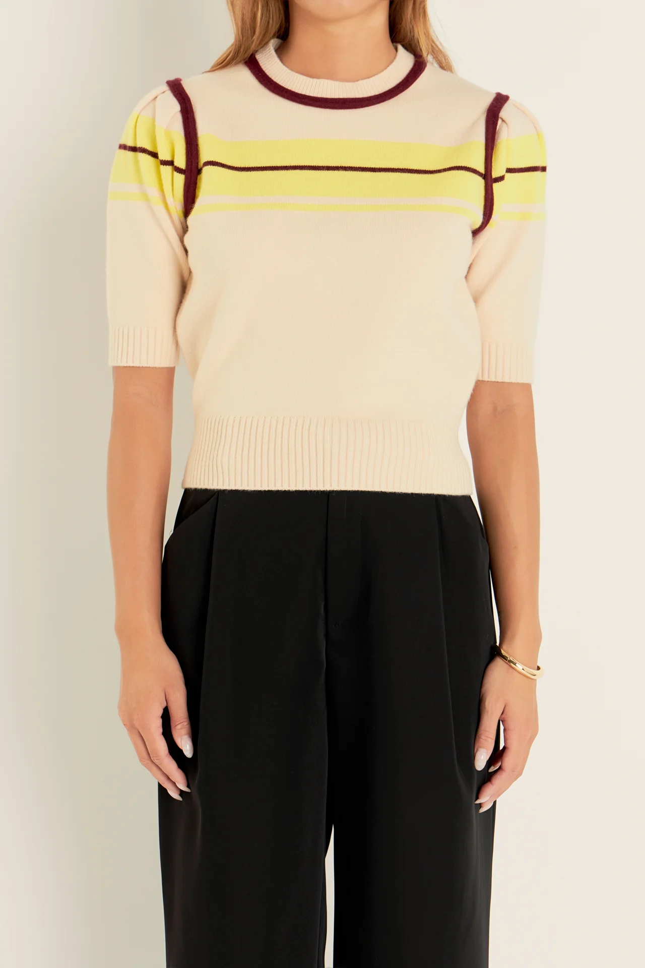 Women Knit Contrast Shirt - Image 13