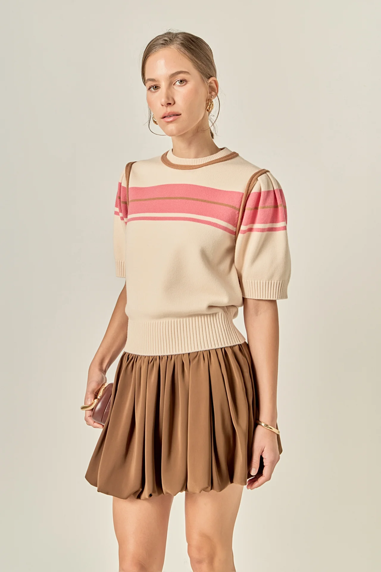 Women Knit Contrast Shirt - Image 6