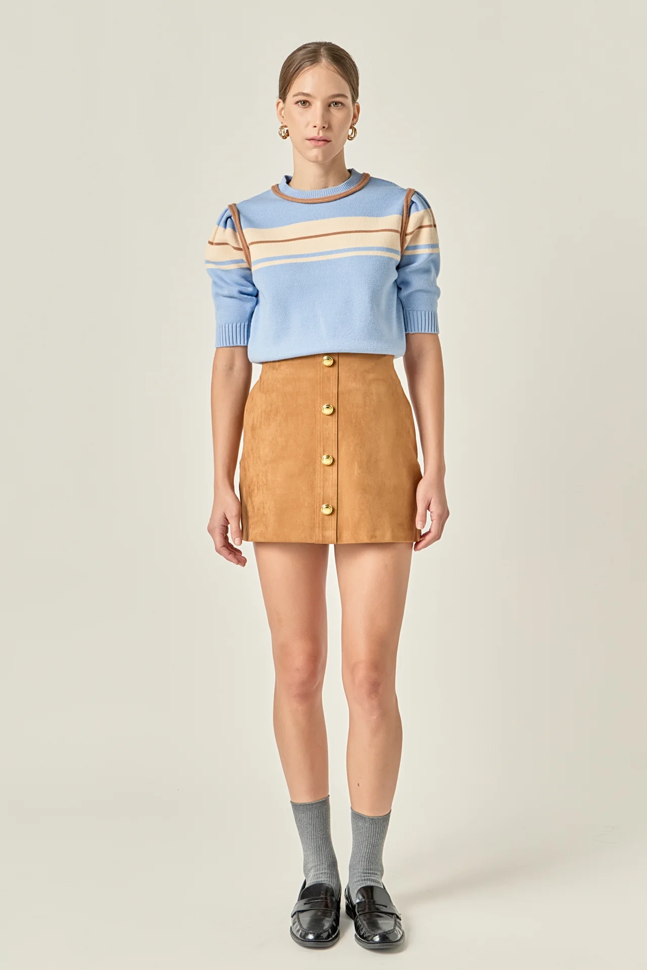 Women Knit Contrast Shirt - Image 7